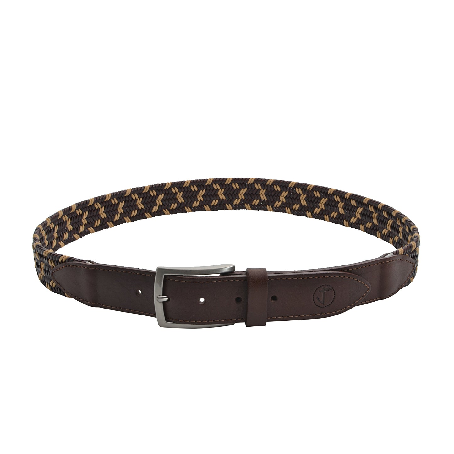 Braided Nautical Rope and Leather Belt Amber-1