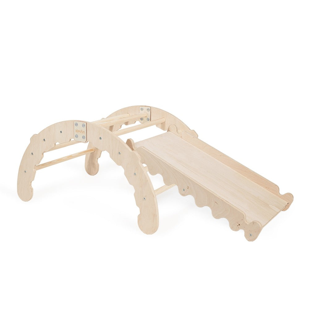 MAMOI® Indoor climbing frame for toddlers, Wooden baby gym with slide, Play gym rocker toys made of wood for toddler, Rockers montessori climbing frame age 1-3-0