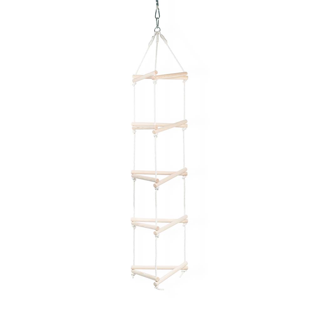 MAMOI® Hanging Triangle Ladder for Kids | Rope Ladder Kids Outdoor scandi Design | Sustainable Hanging 3 sided Ladder Kids made of Natural Wood | 100% ECO | Made in EU-0