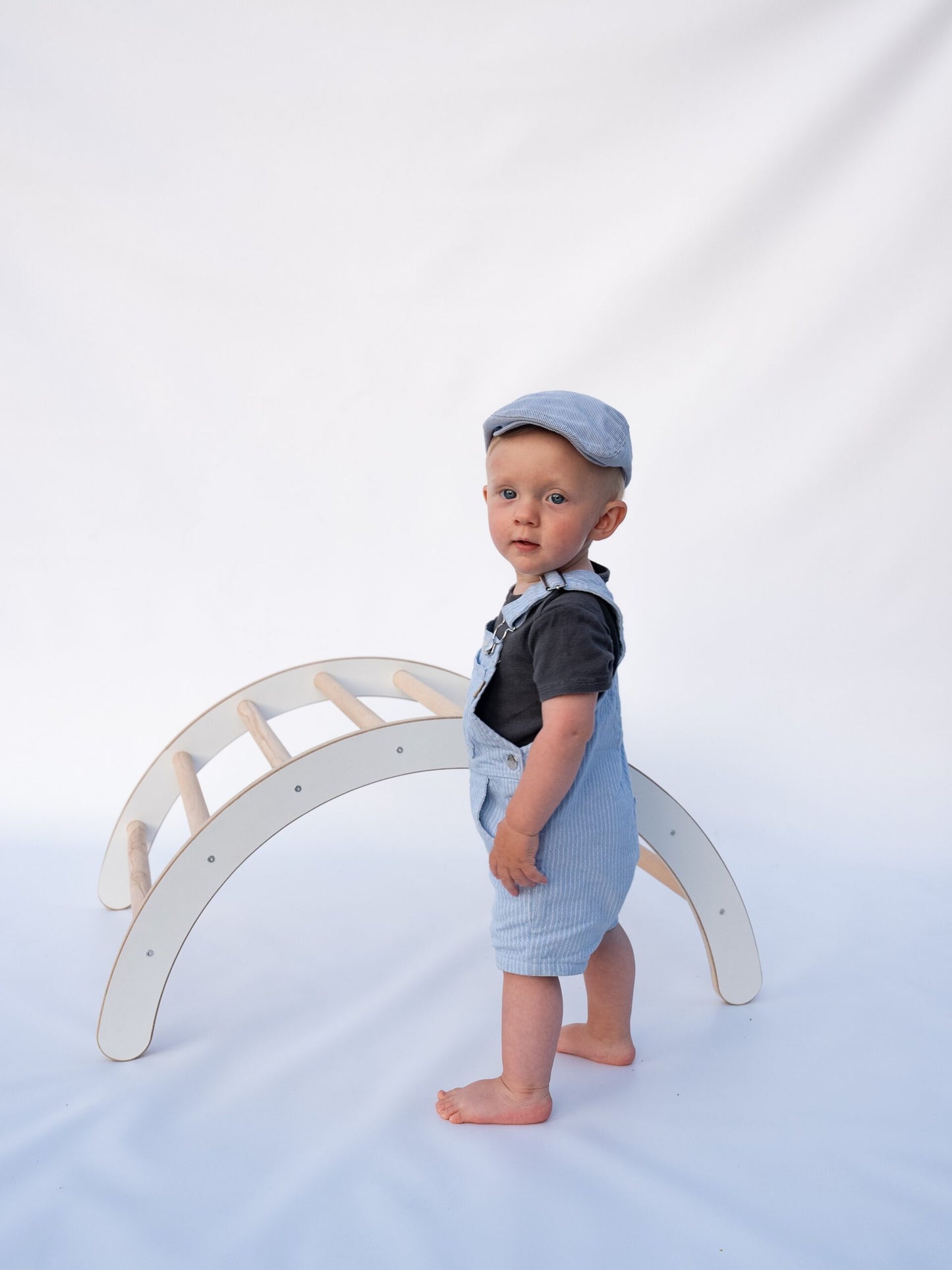 Set: climbing triangle + cradle + slide for children | Climbing frame and slide for kids minimalist design | Yarnwood triangle for toddlers with slide 100% ECO | Made in EU-7