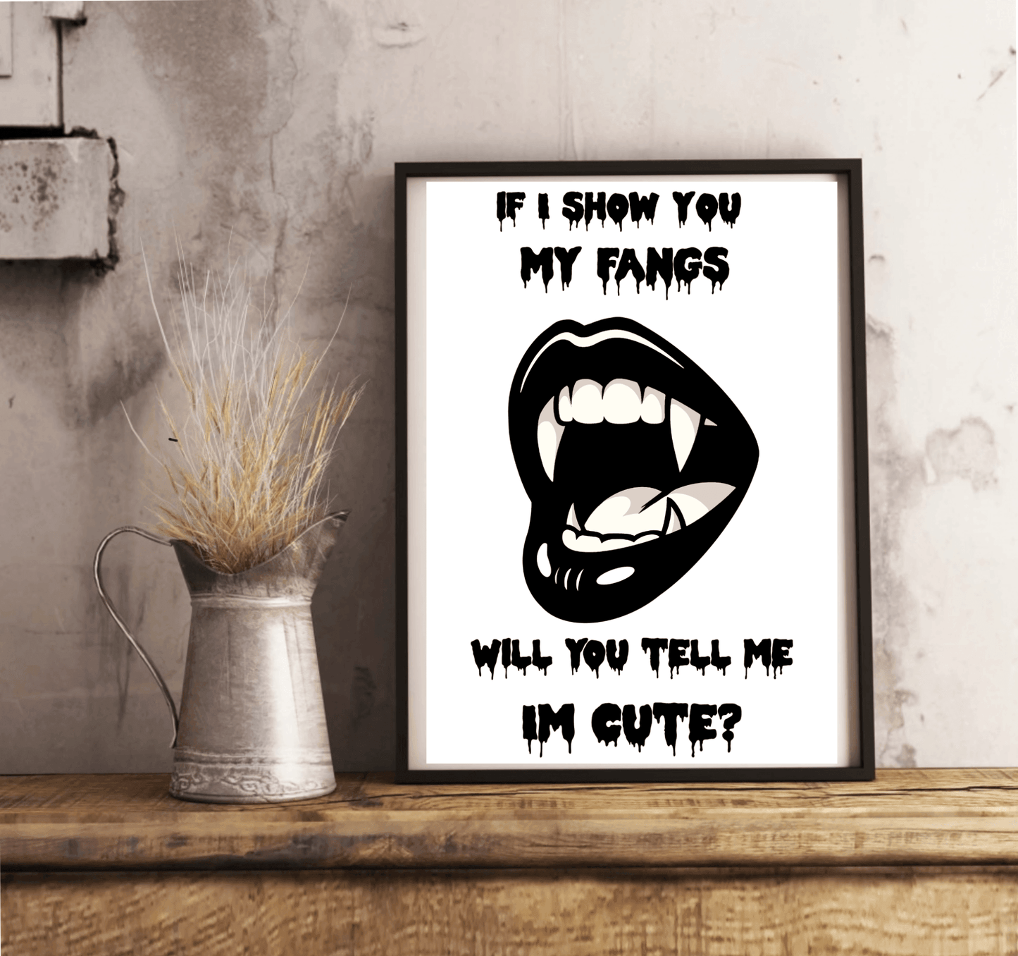 Cute But Cunning – Fang Art Print with Flirty Bold Energy