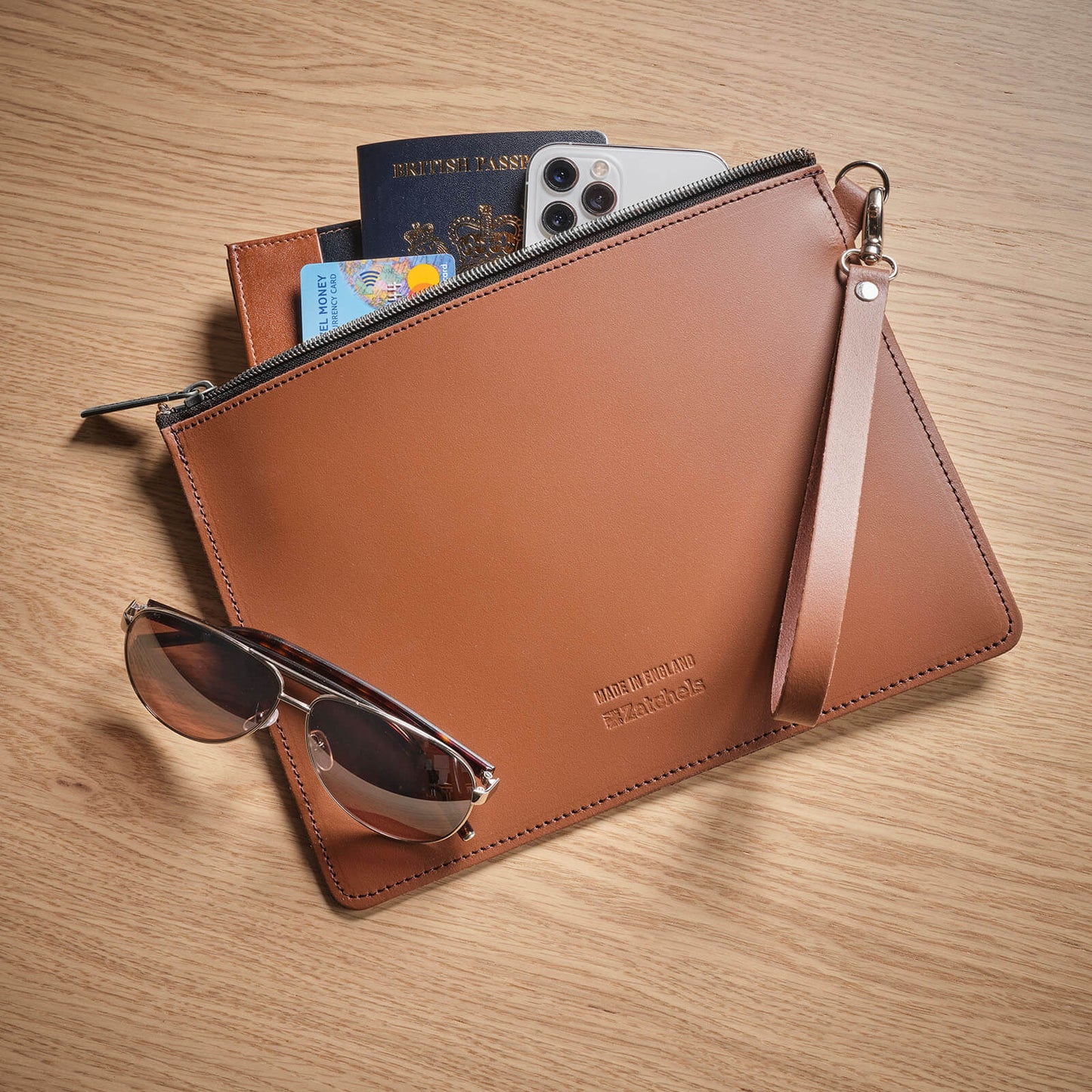 Handmade Leather Folio Case - Navy Blue-2