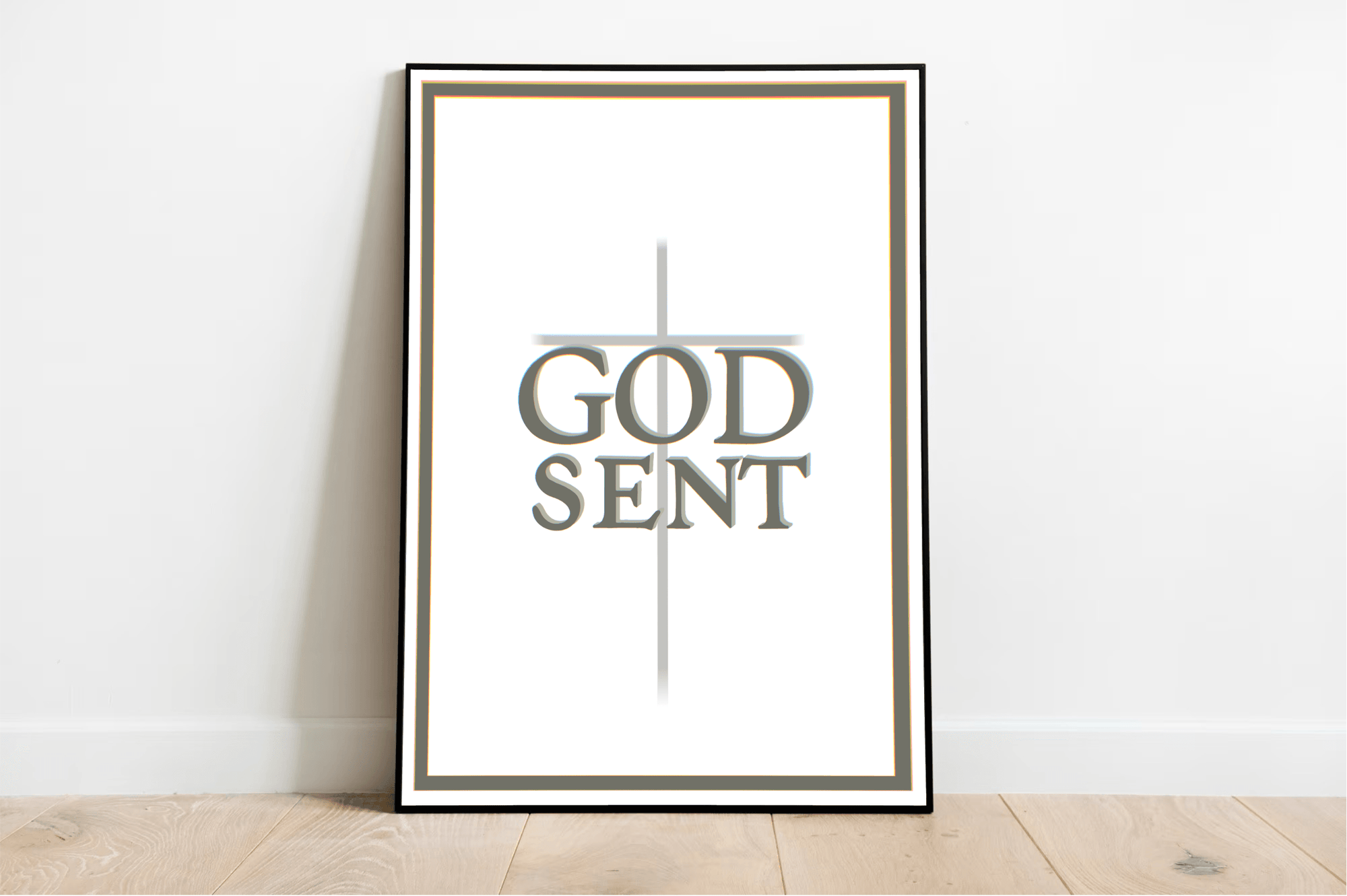 GODSENT Faith-Inspired Art Print – Divine Cross Wall Decor