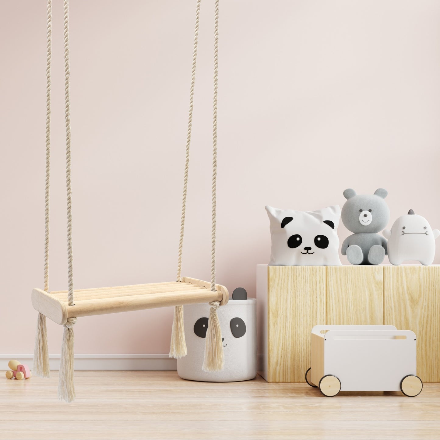 MAMOI® wooden baby swing | wooden swing | wooden swing board | baby swing for at home | indoor swing | 100% ECO | made in the EU.-4