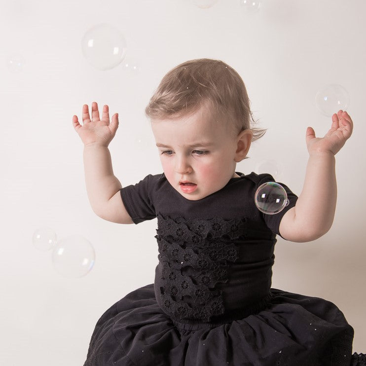 Baby Girl Onesie with Spiderweb Lace-1