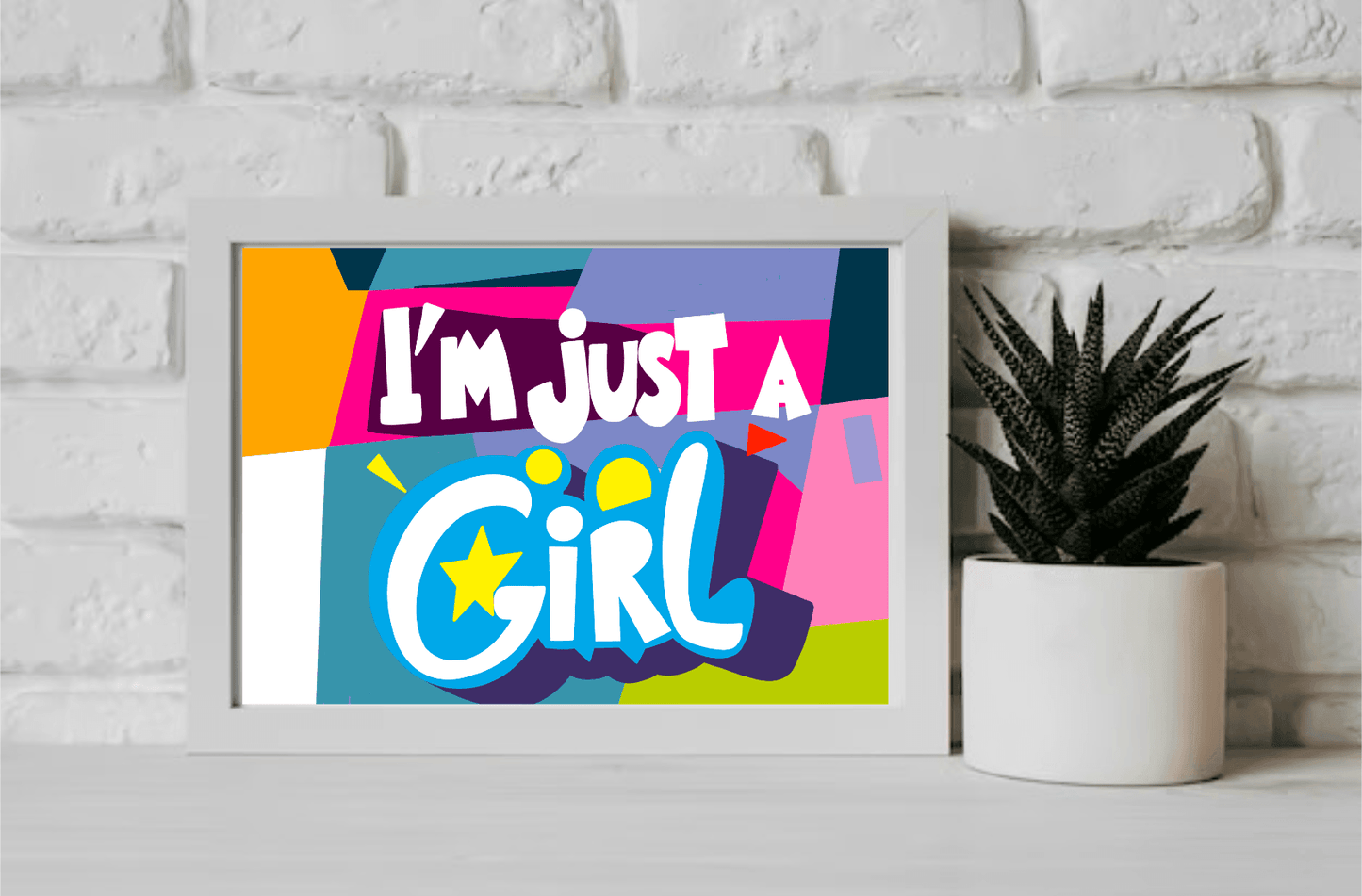 I'm Just a Girl – Feminist Cartoon Art Print A3 A4 A5