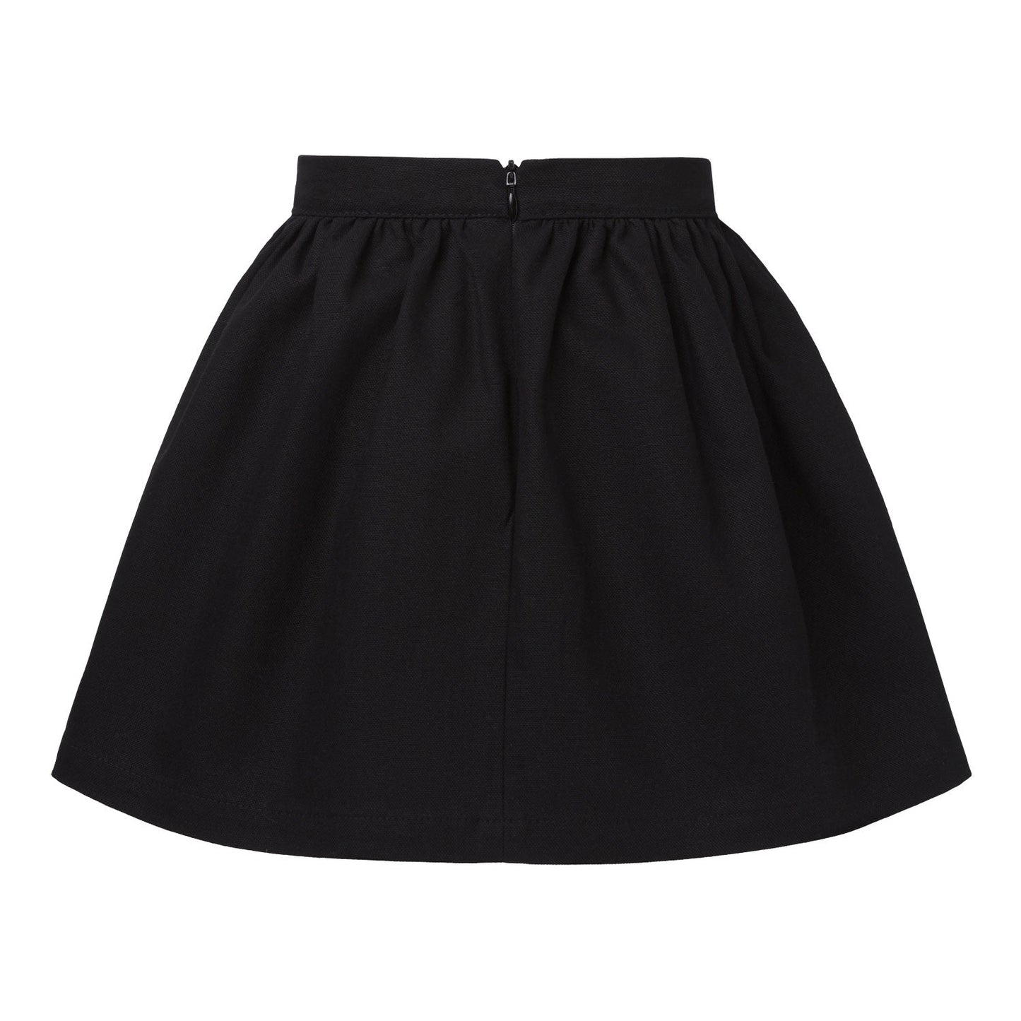 Black Cotton Canvas Skirt-2