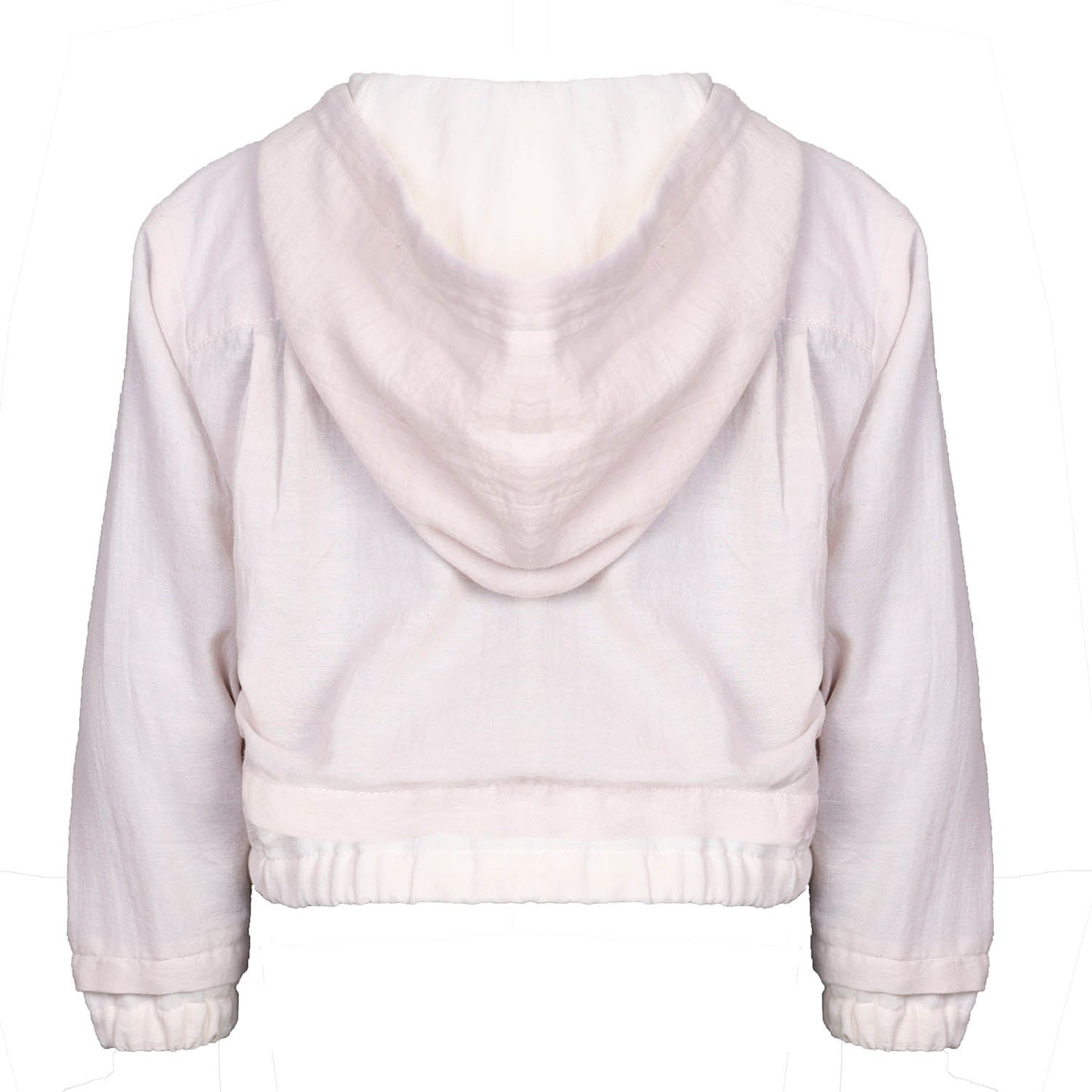 Boys and Girls Hooded Off White Jacket-2