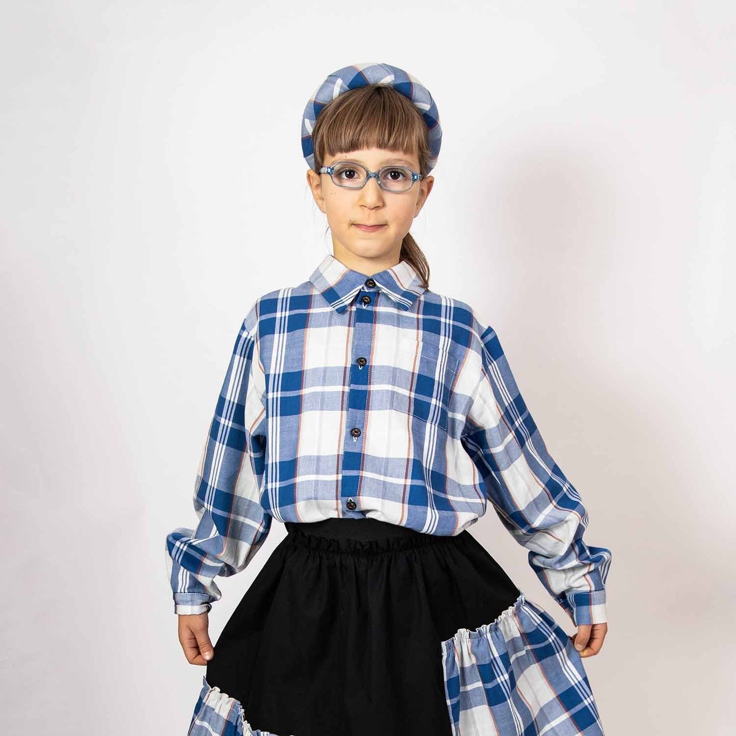 Kids Blue Plaid Shirt-3