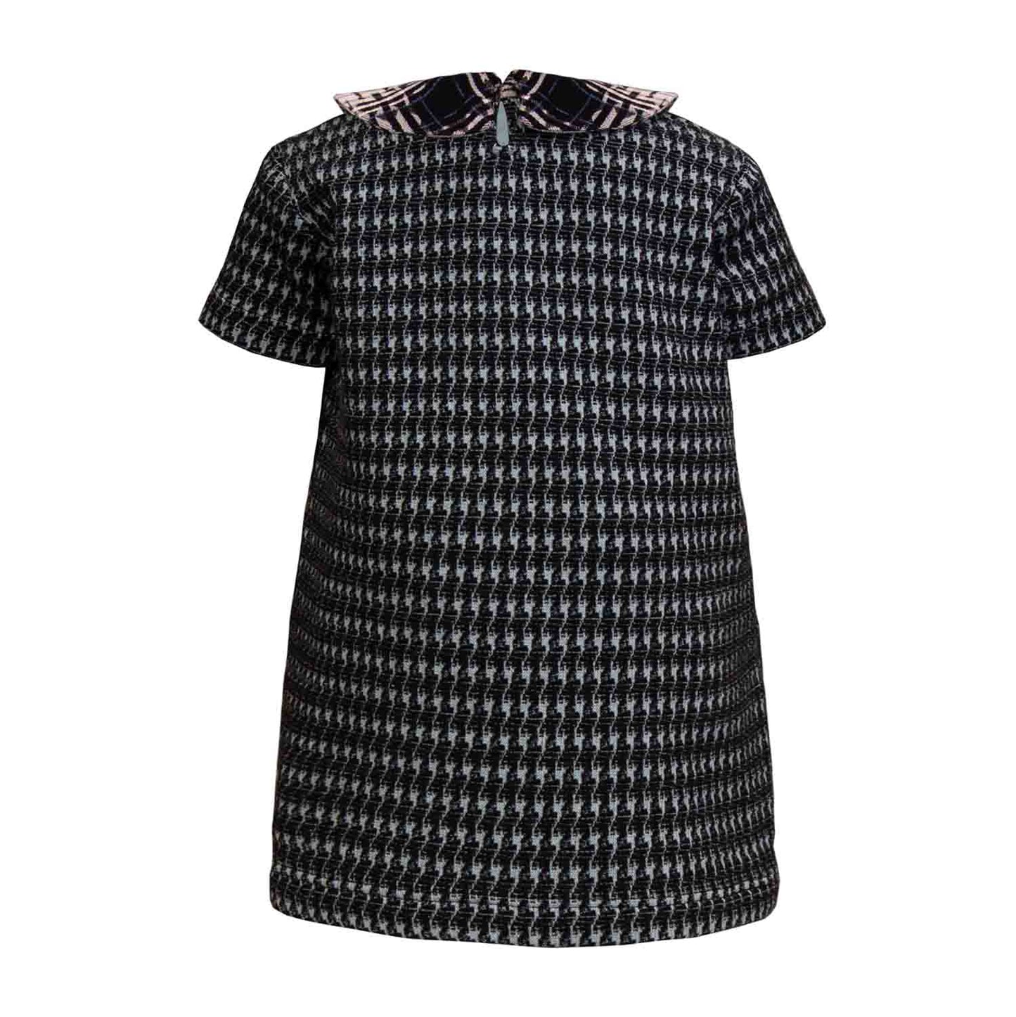 Black and Blue pied de poule Baby Dress-1