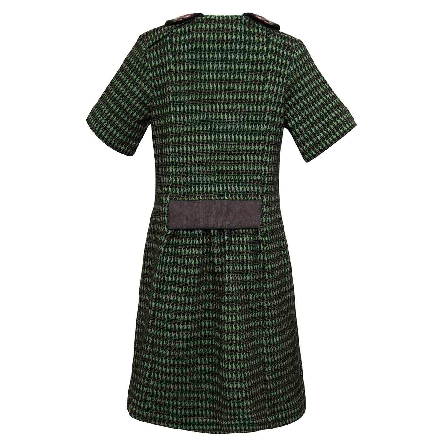 Kids Green pied de poule A-line Dress-2