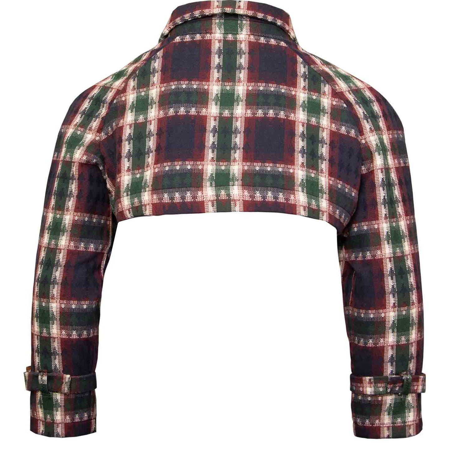 Kids Bolero Jacket in Red & Green Tartan-2