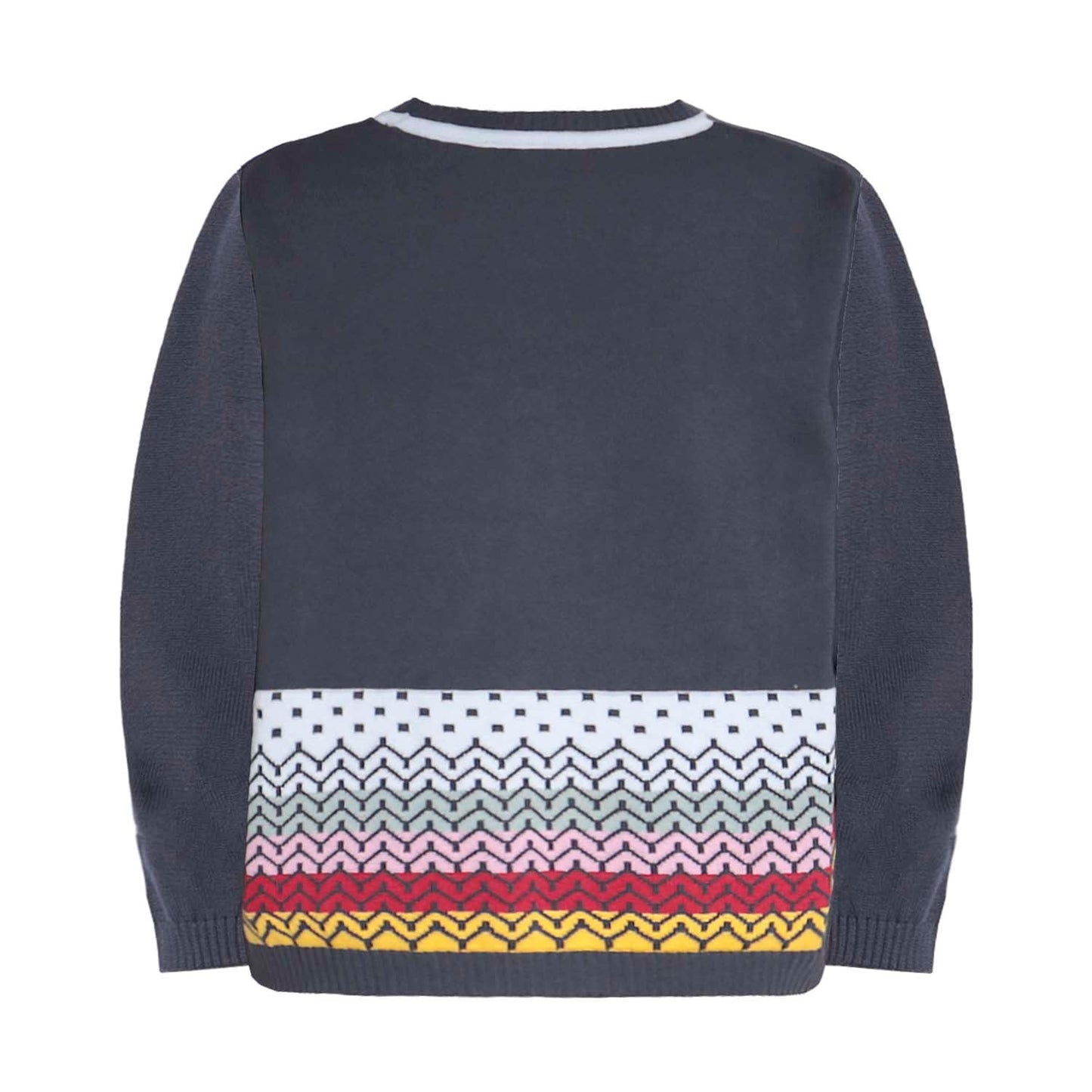 Grey Boys and Girls Cardigan with Hand Embroidery-4