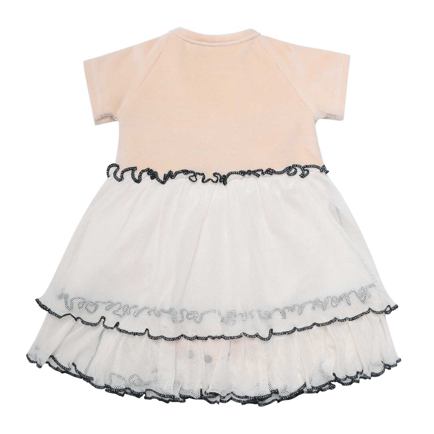 Baby Girl Tulle Dress in Beige-3