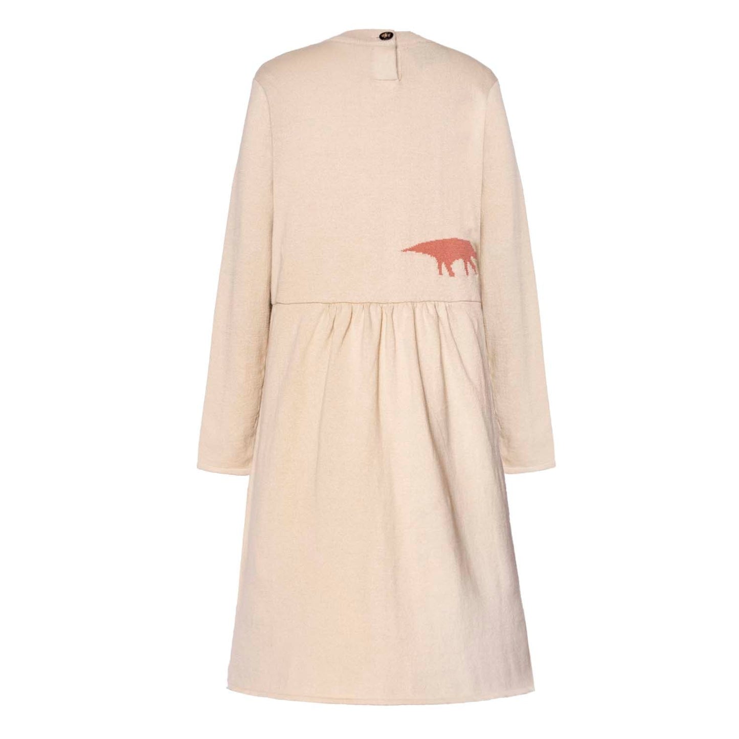 Beige Knitted Dress for Girls-3