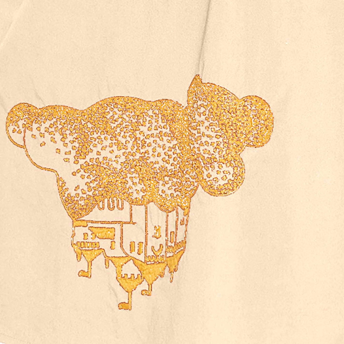Girls Summer Dress with Golden Castle Hand Embroidery-2