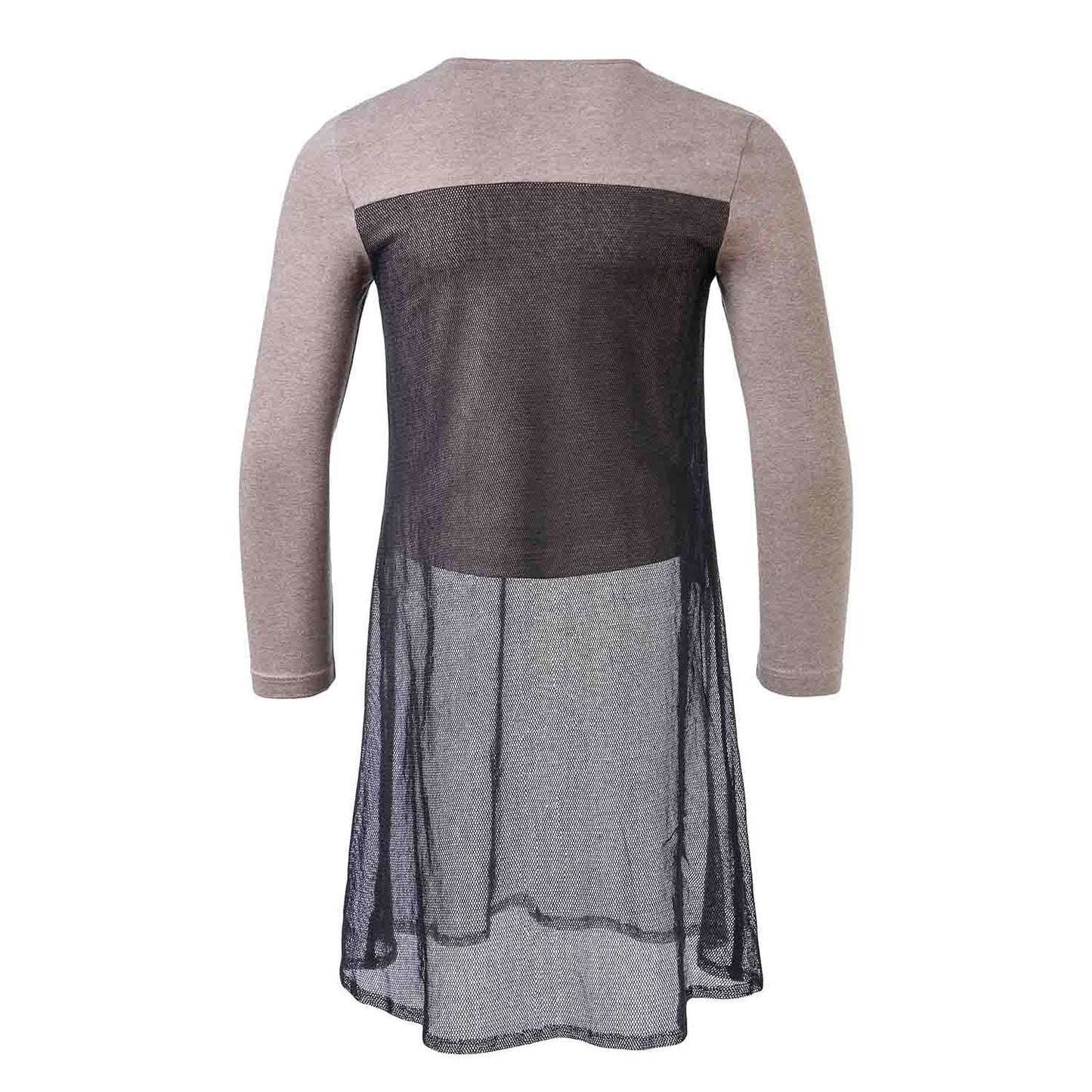 Kids Beige Top with Mesh-2