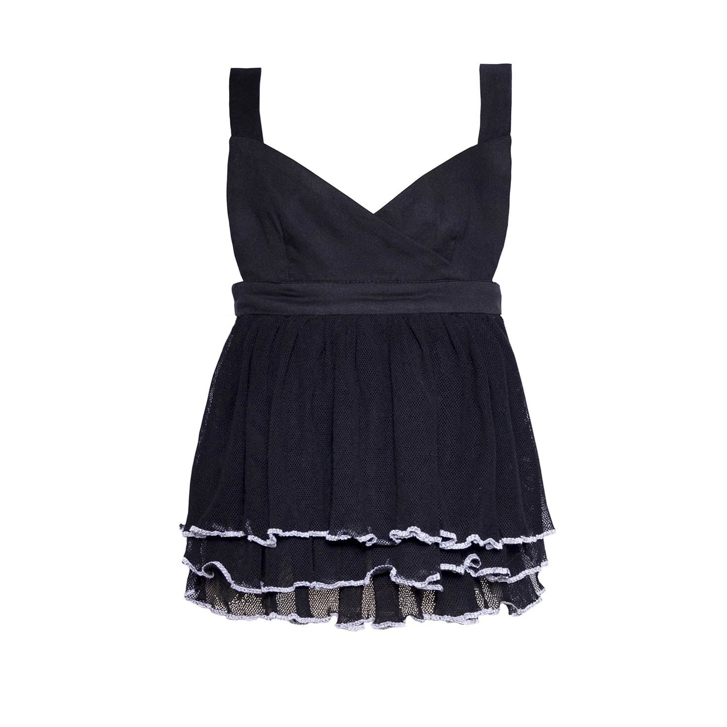 Black Ruffle Top-0
