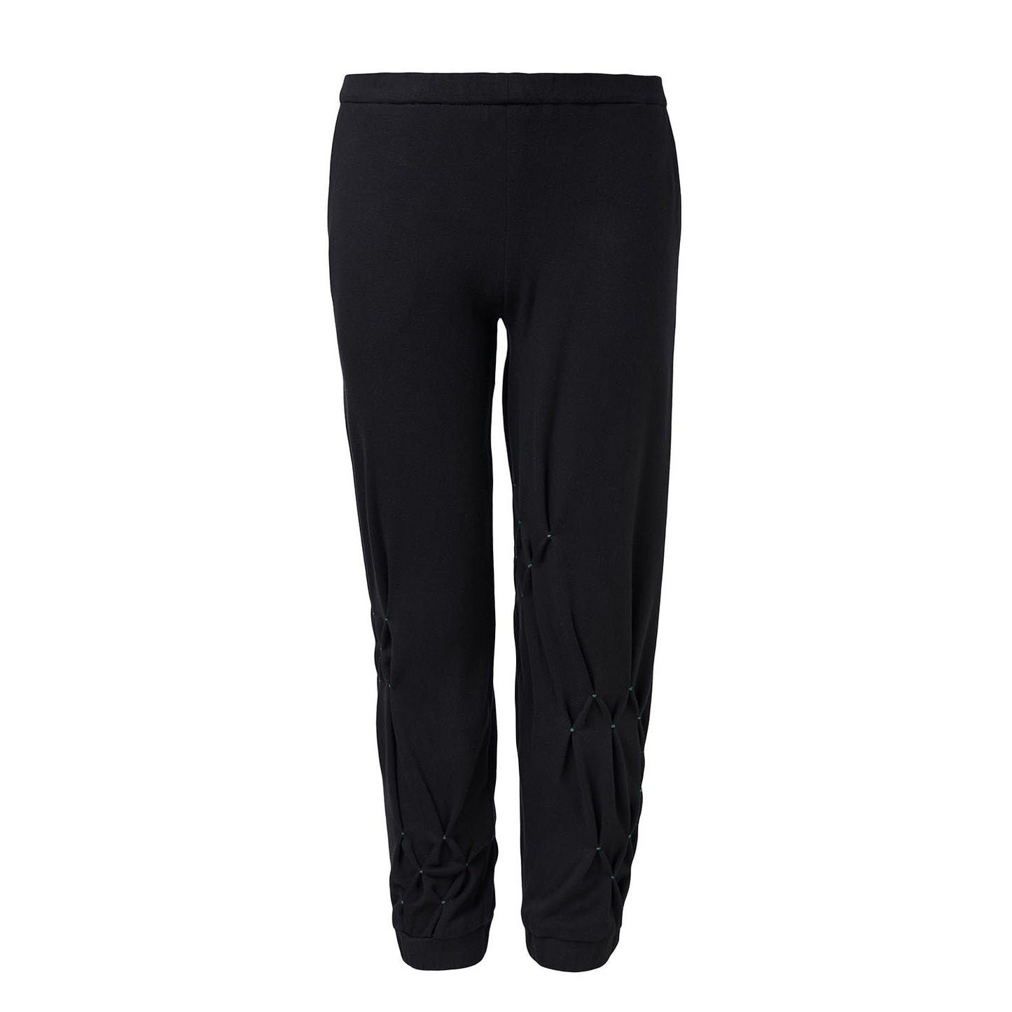 Kids Black Track Pants with Hand Smock-0