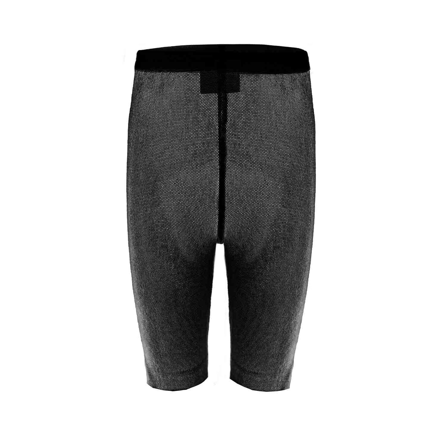 Kids' Sheer Jersey Shorts in Black Tulle-2