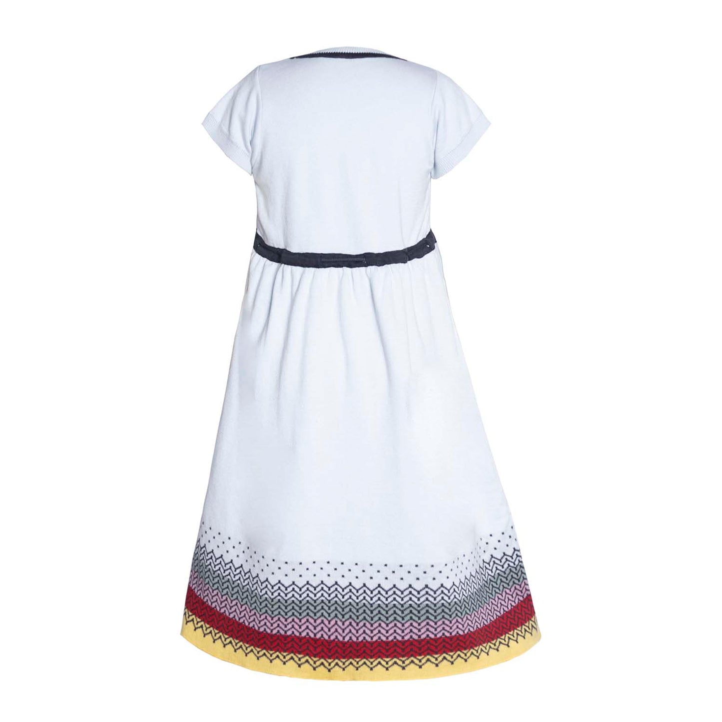 Blue Knitted Spring Dress for Girls-3