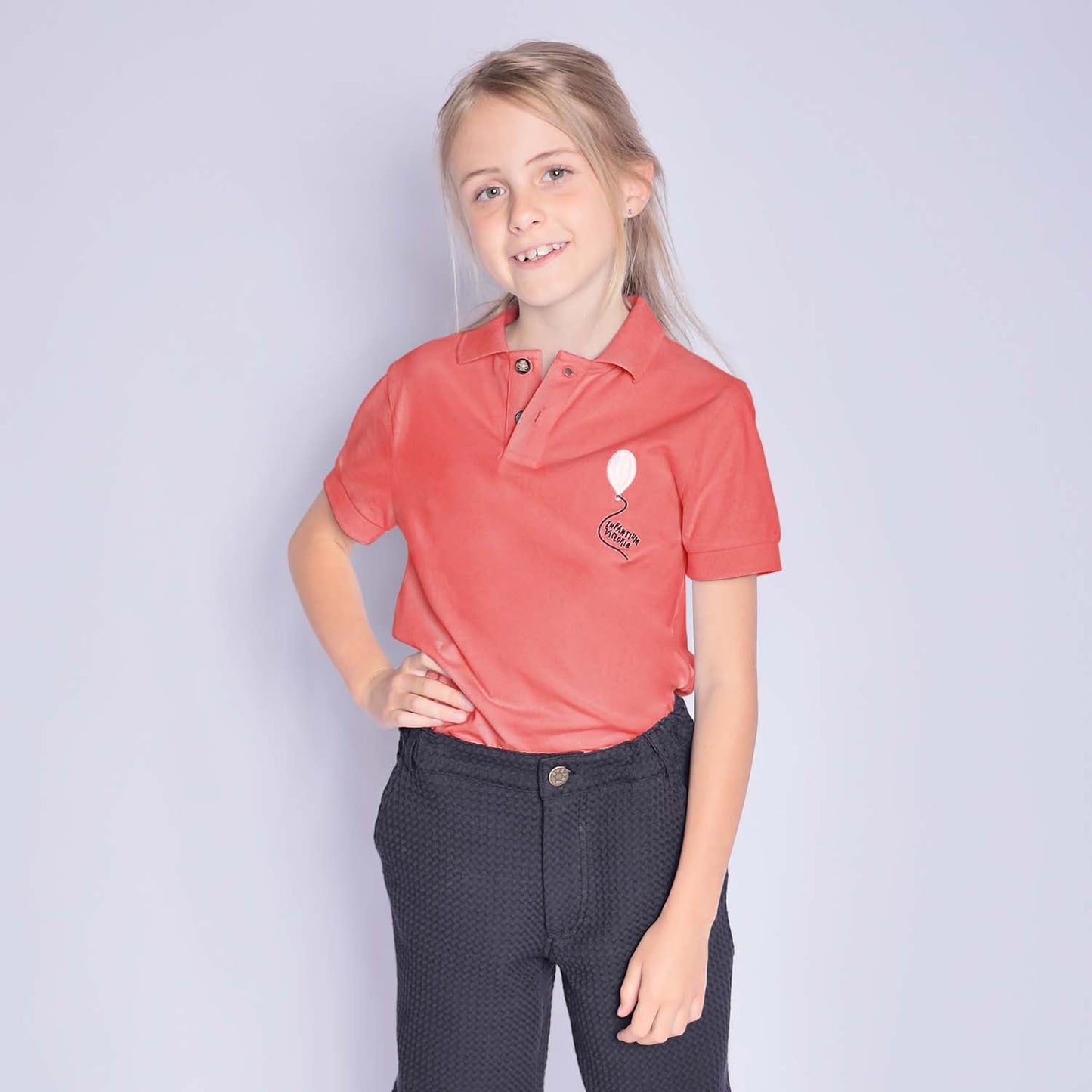 Red Polo Shirt For Kids-1