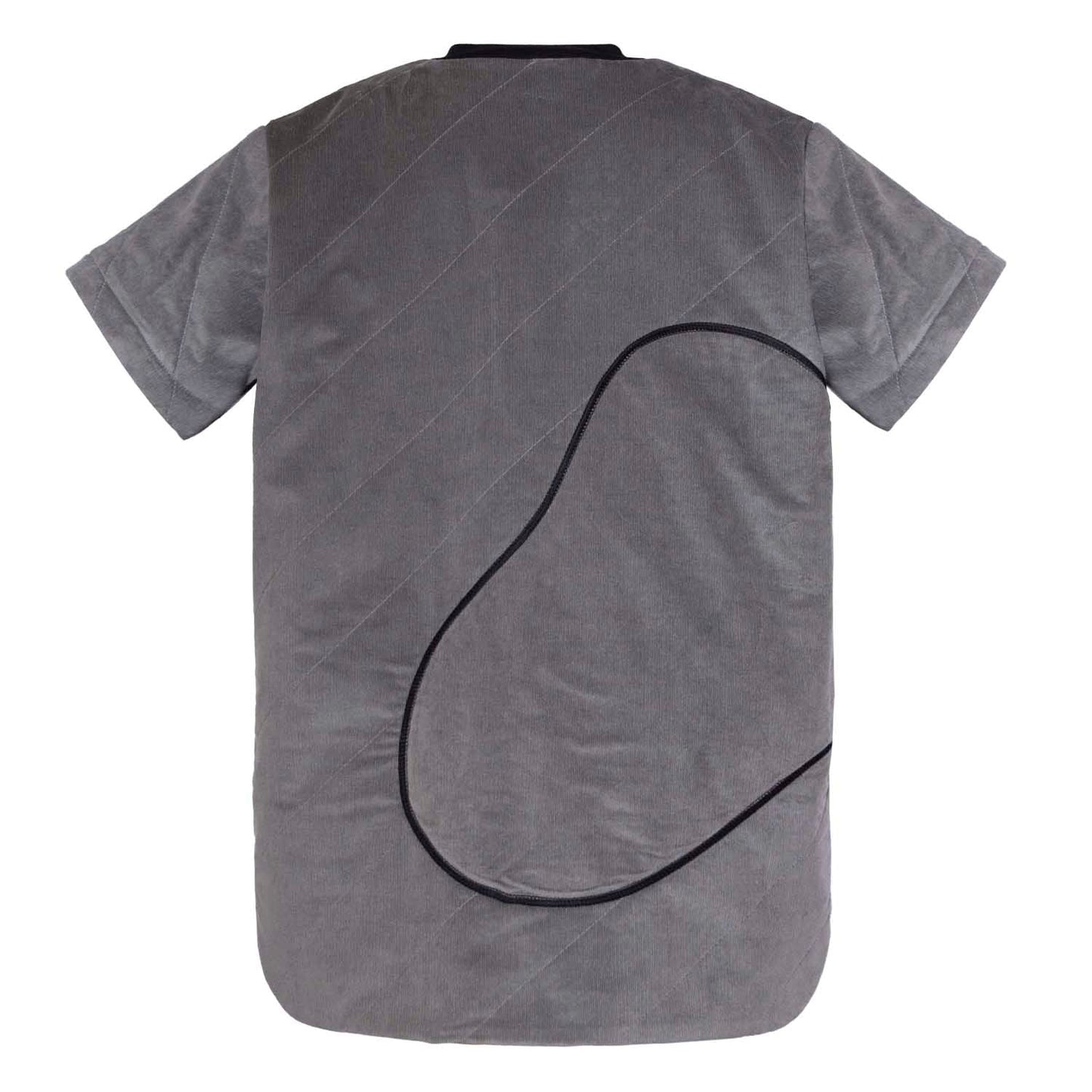 Grey Velvet Jacket with Short Sleeves-4
