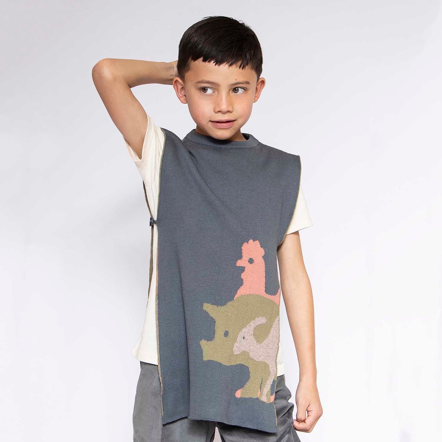 Grey Knitted Vest-1