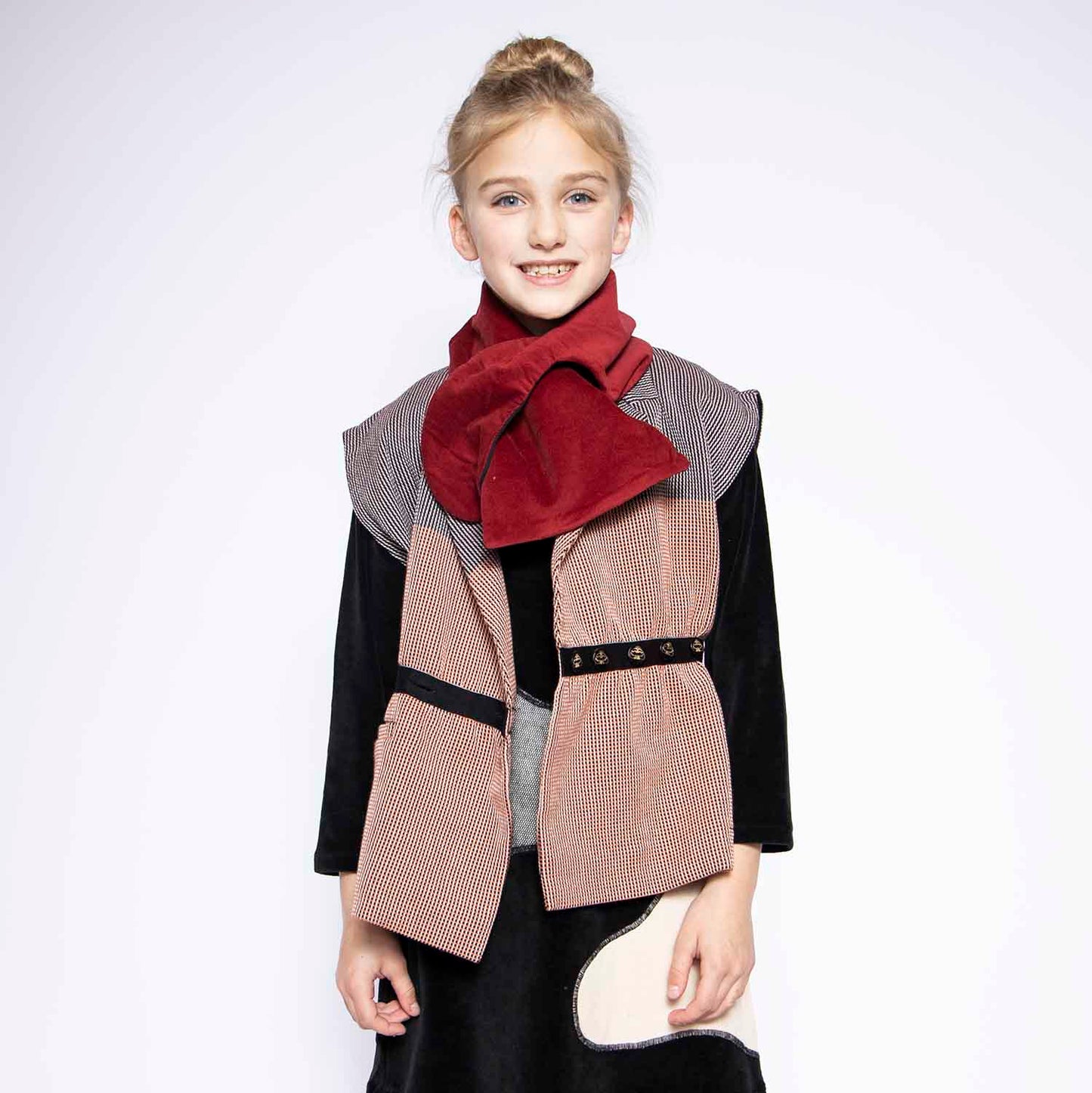 Multicolored Sleveless Jacket with Appliquè-1