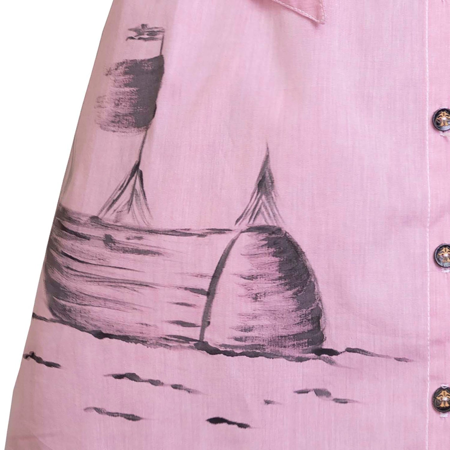 Hand-Painted Pink Safari Dress for Girls Limited Edition, GOTS-2