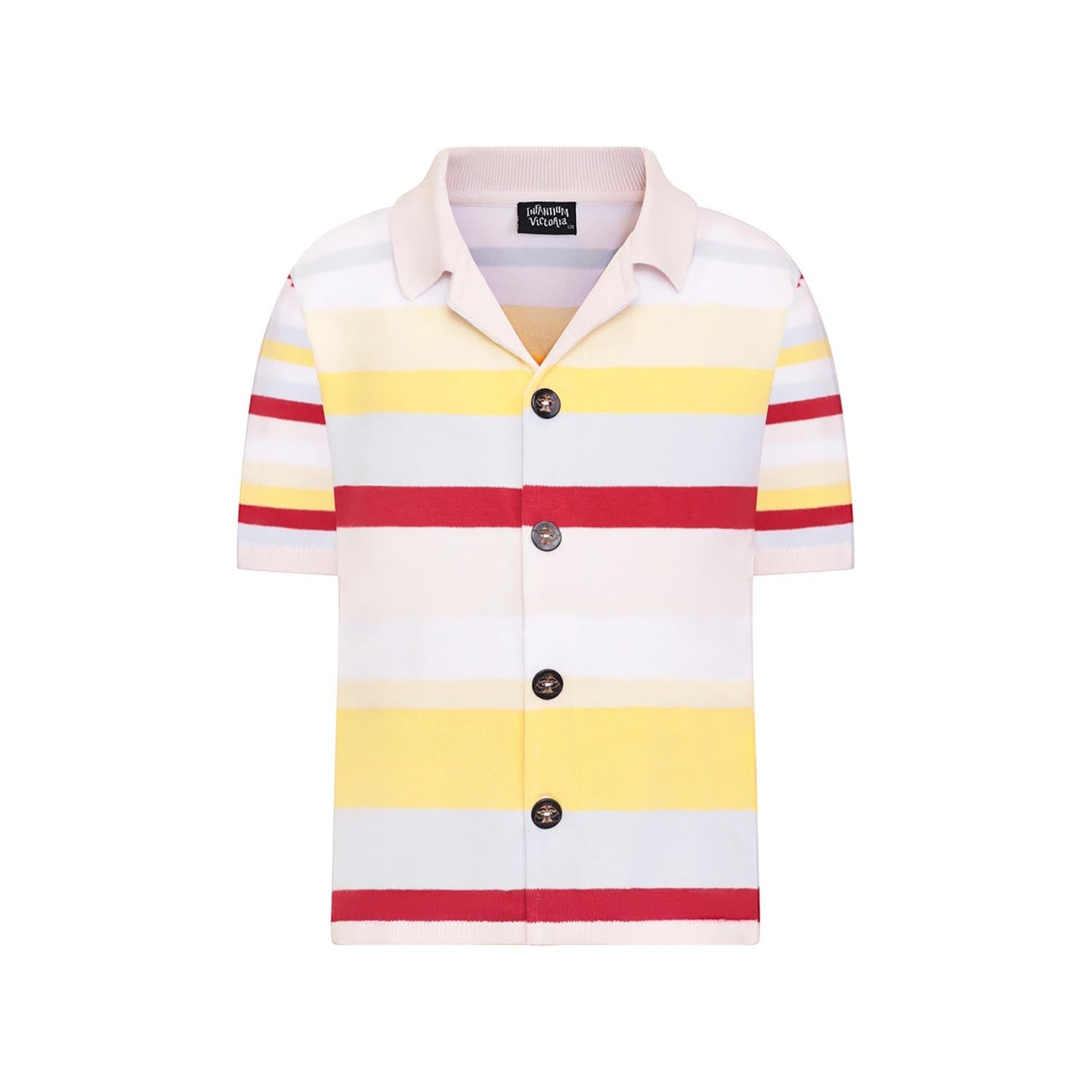 Knitted Shirt with Pastel Stripes-0
