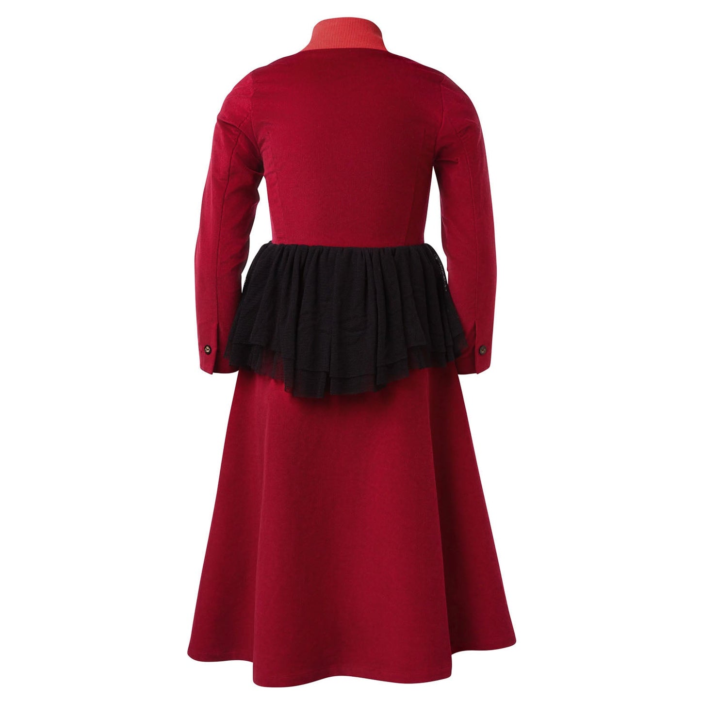 Red Velvet Bustle Dress-2