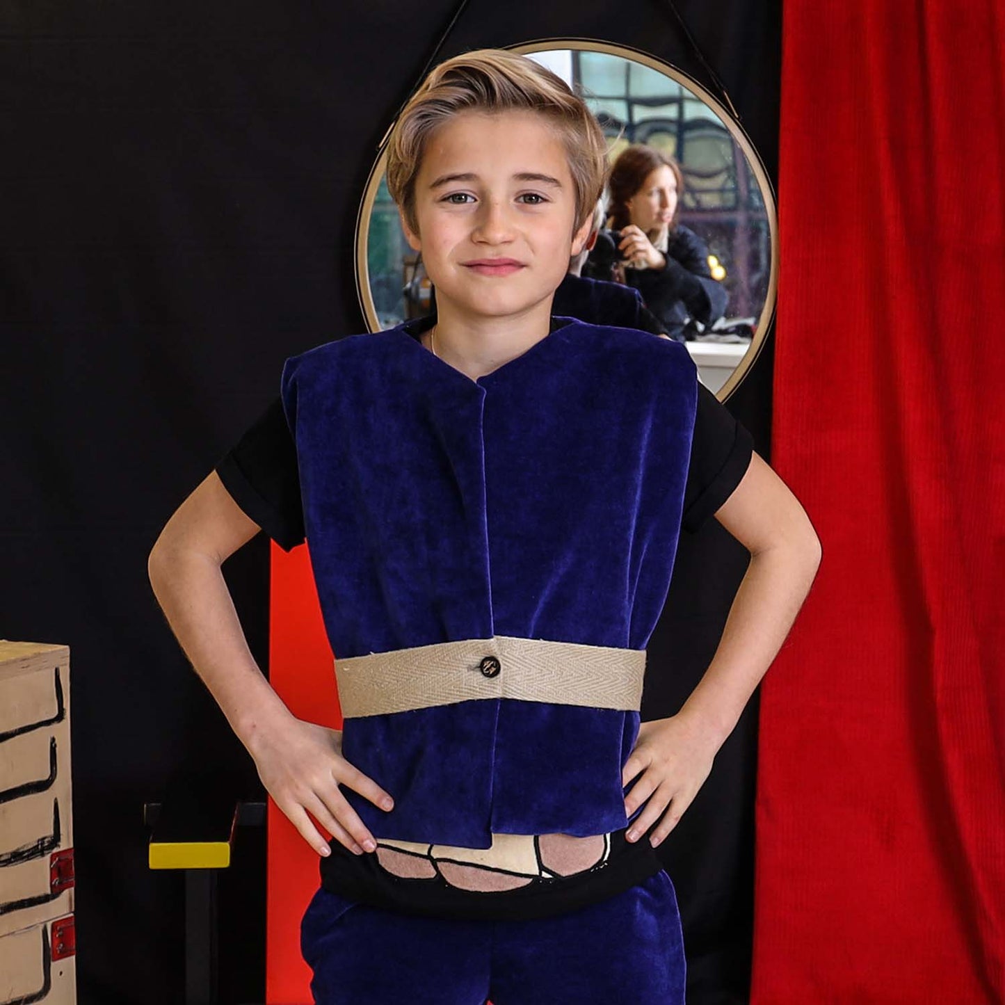 Royal Blue Velvet Vest-2