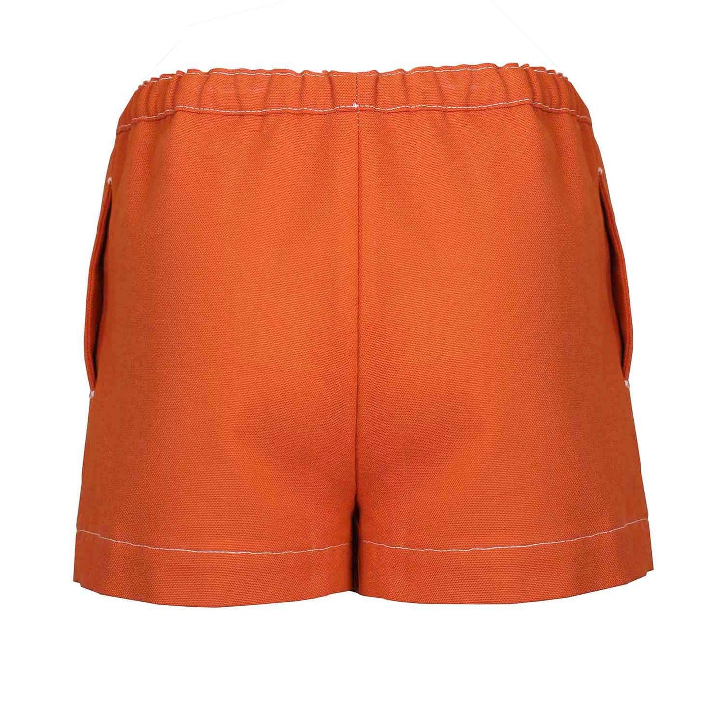 Terracotta Canvas Mini Shorts for Kids-2