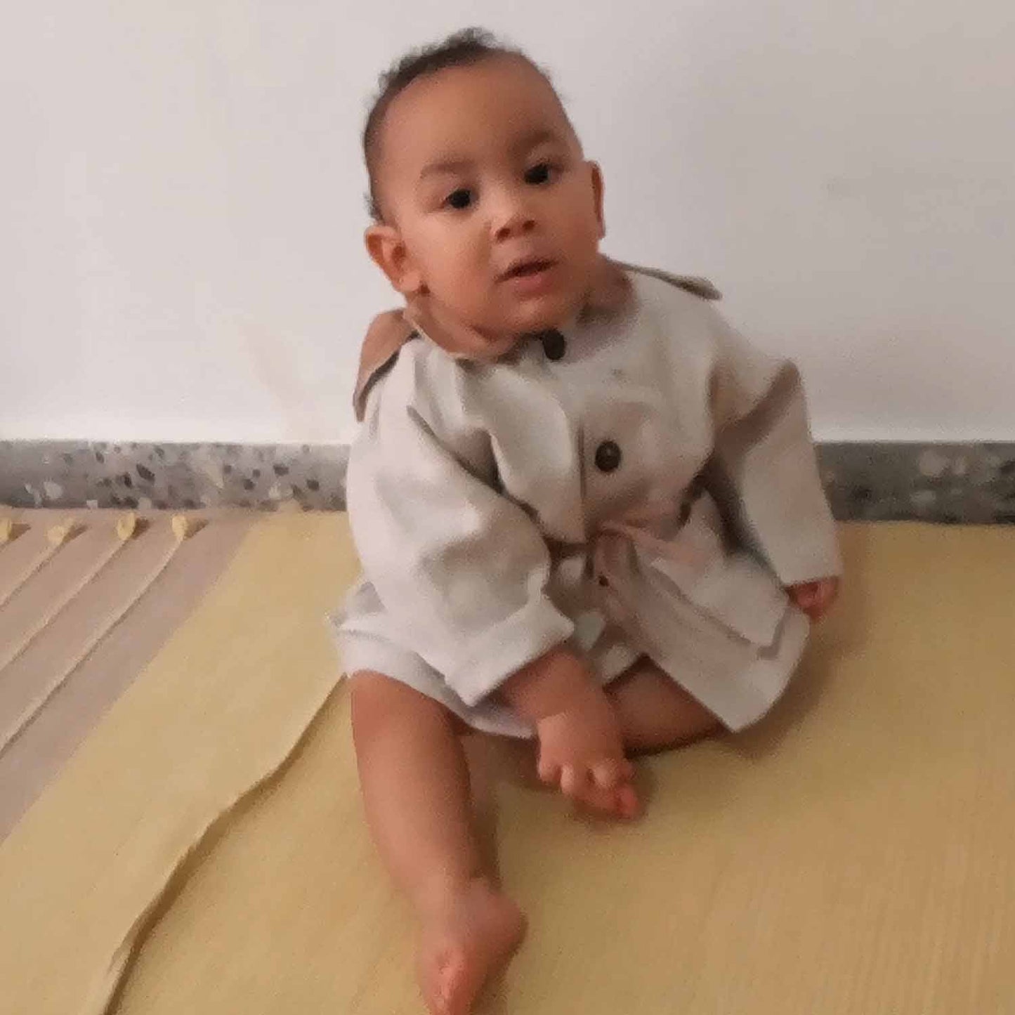 Beige Baby Jacket with Hood-1