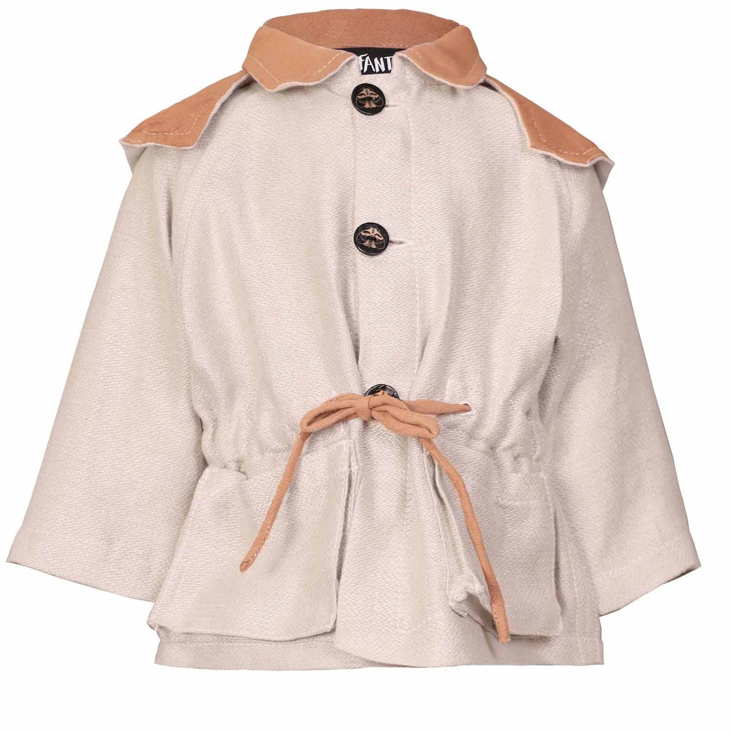 Beige Baby Jacket with Hood-0