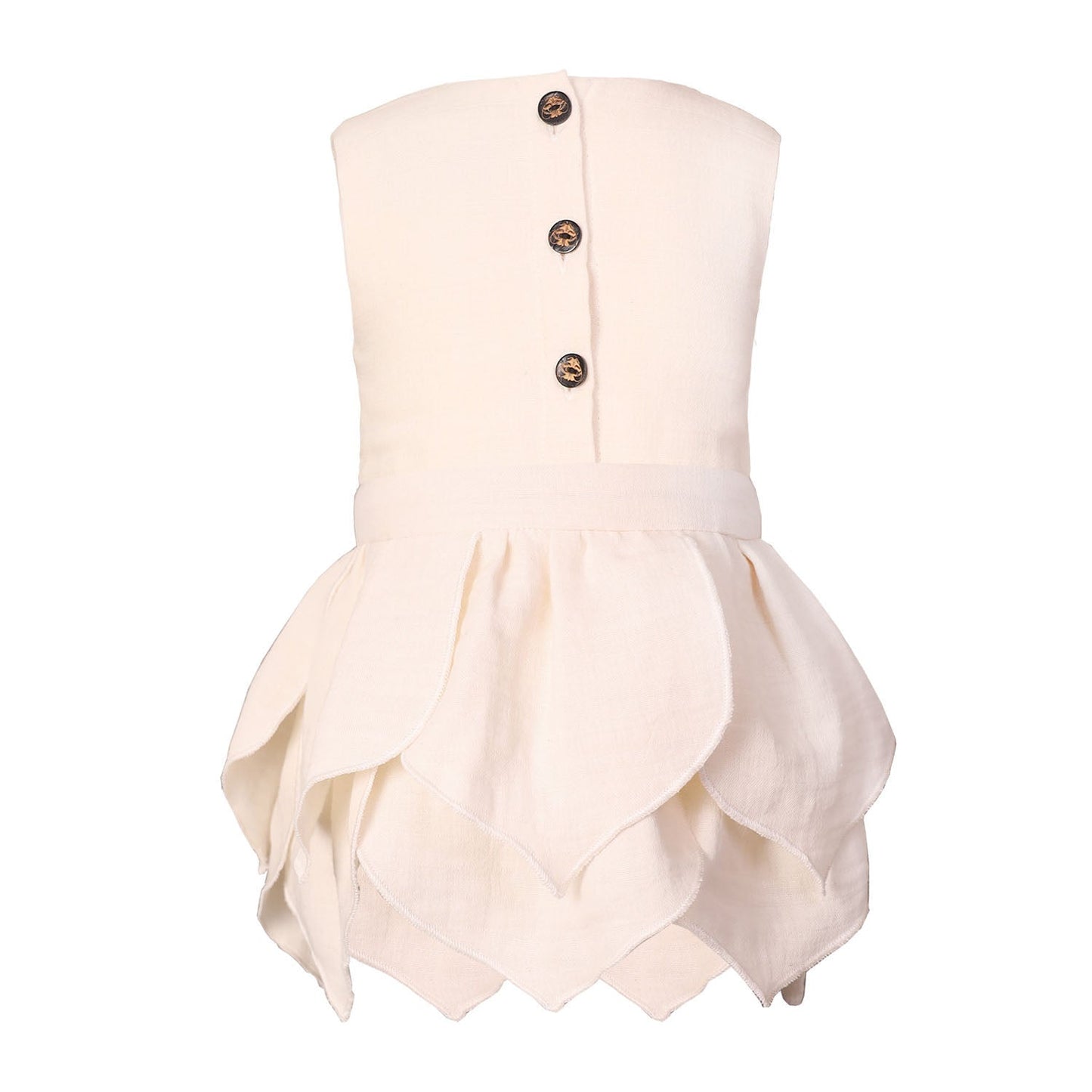 White Baby Dress with Flower Petals-2