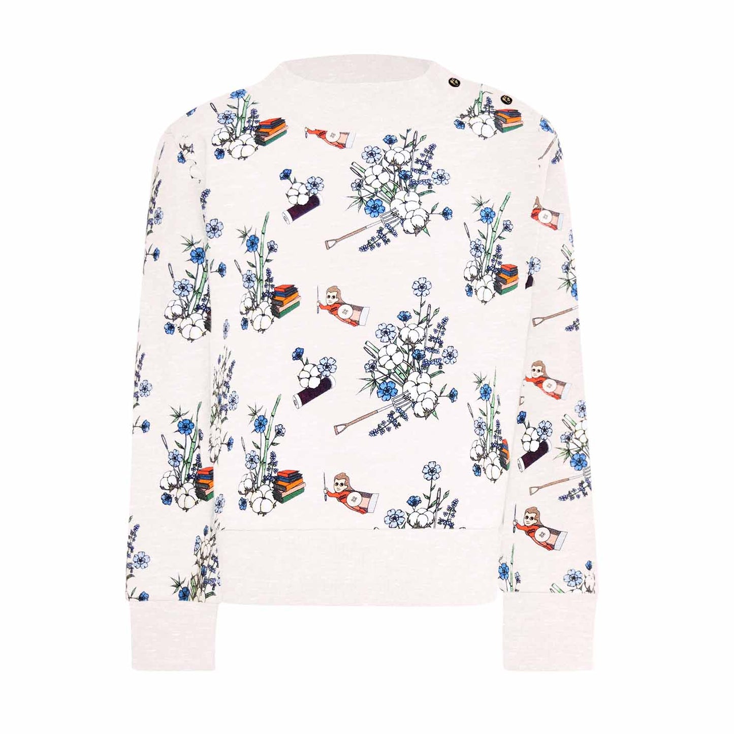 White Floral Kids Sweatshirt-0