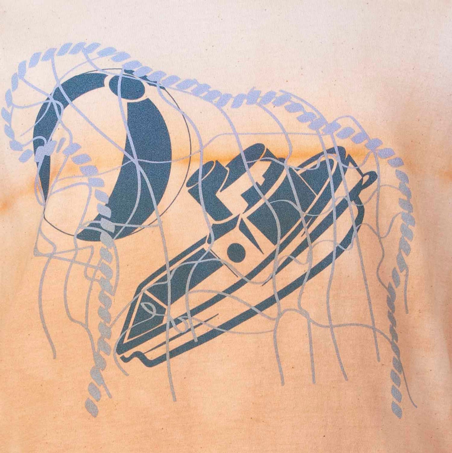 Artisanal T-Shirt Naturally Dyed with Organic Yellow Onion Peels-2