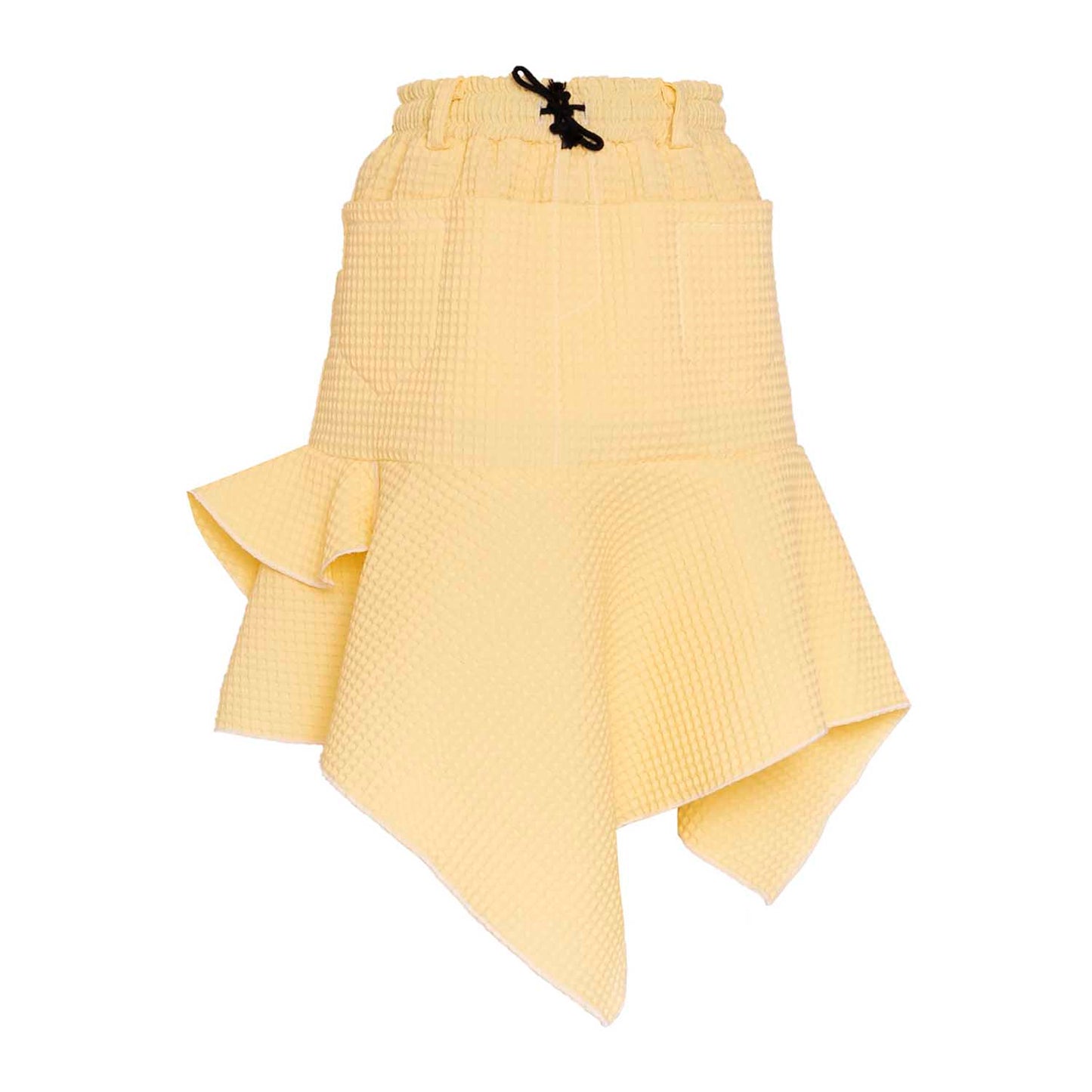 Yellow Waffle Girls Midi Skirt-0