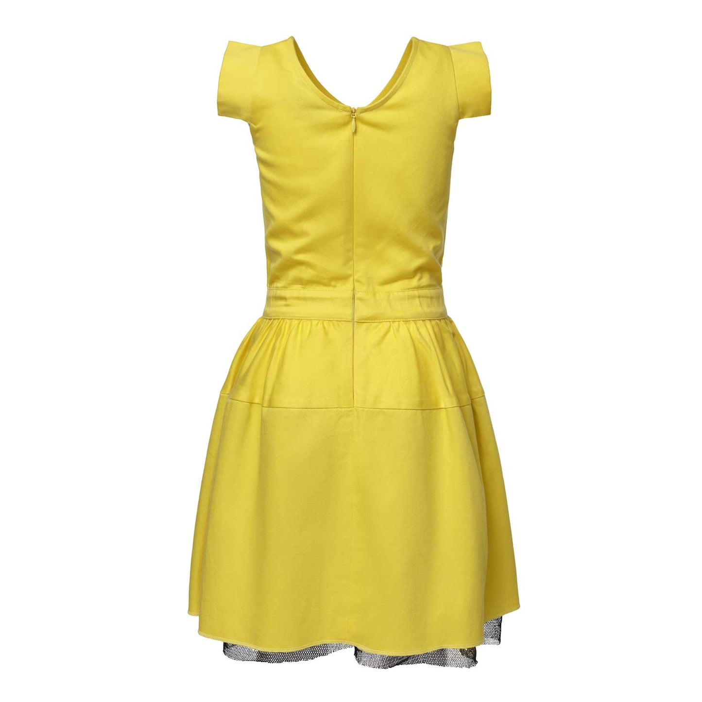 Yellow Embroidered Dress for Girls-3