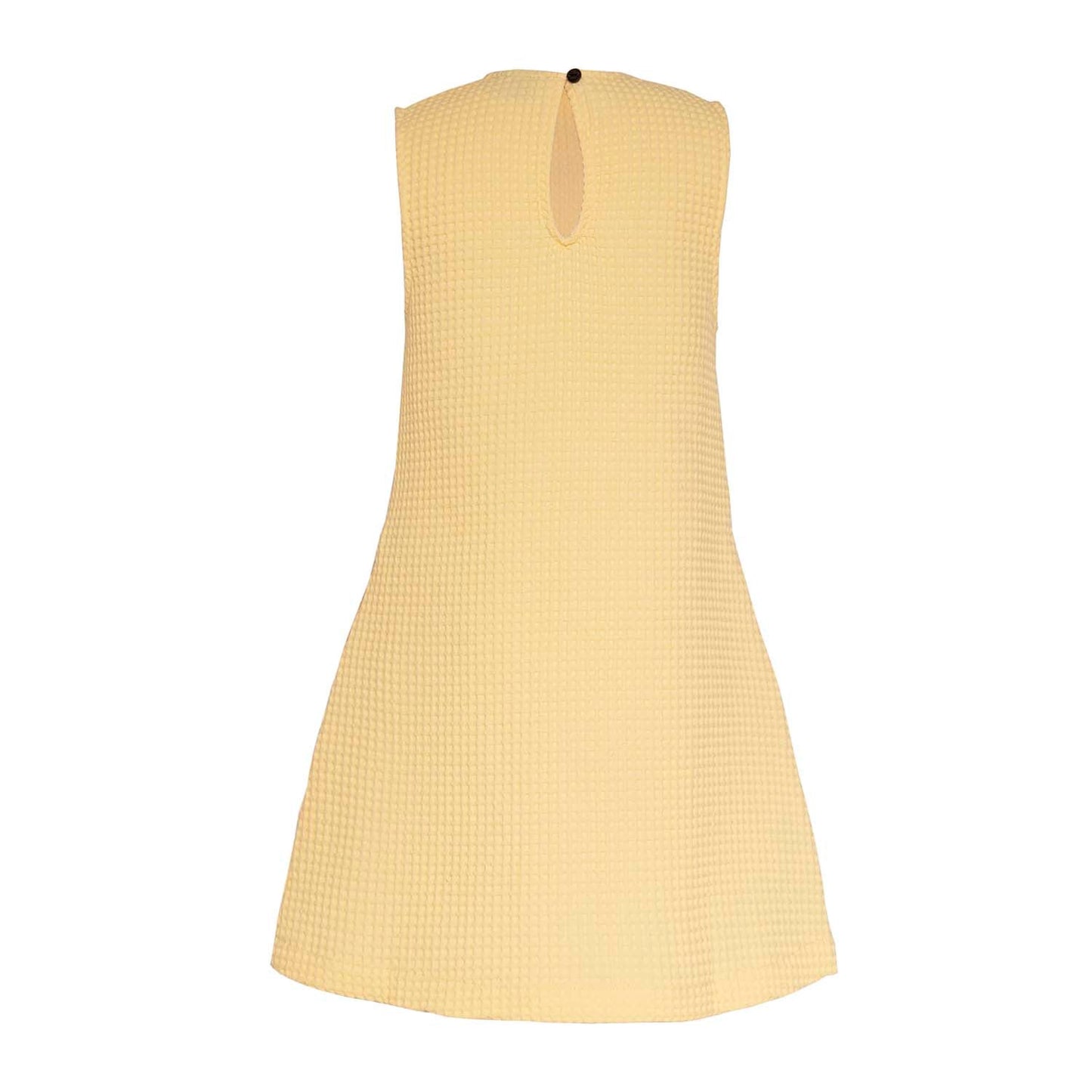 Yellow Waffle Dress with Embroidery for Girls-3