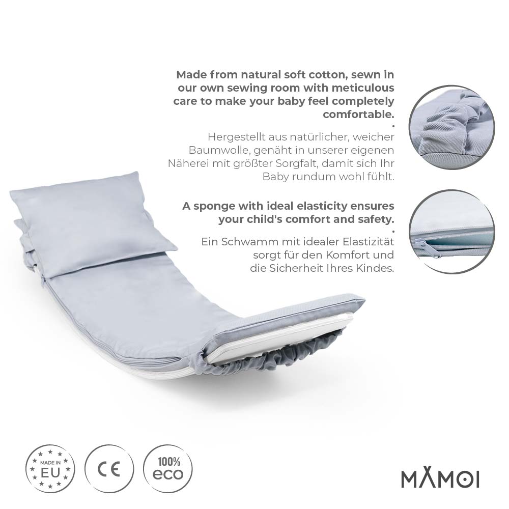 MAMOI® Light grey Pillow for balance board kids, Mat for wobble board kids, Material for wooden balance board, Cushion for balance board toddler, Pillow for kids seesaw-1