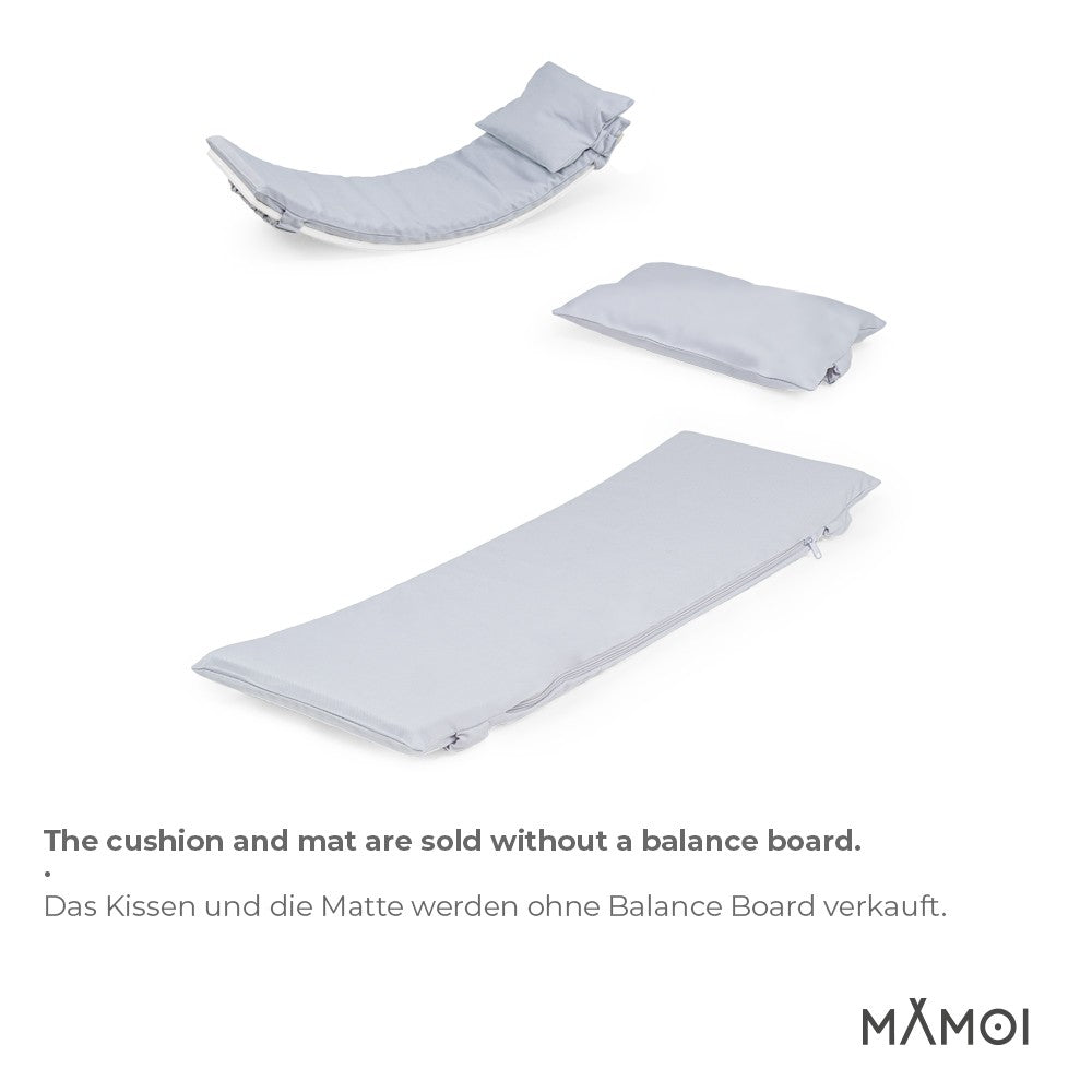MAMOI® Light grey Pillow for balance board kids, Mat for wobble board kids, Material for wooden balance board, Cushion for balance board toddler, Pillow for kids seesaw-5
