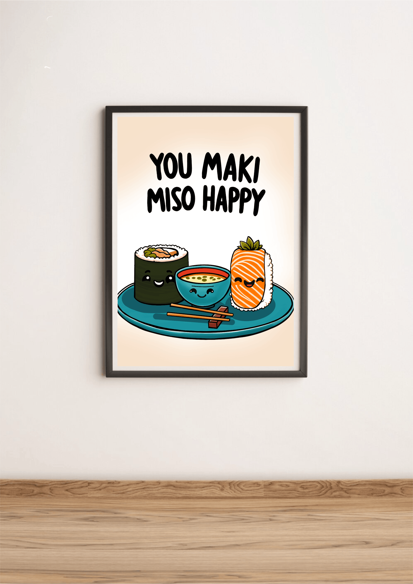 You Maki Miso Happy Art Print – Whimsical Food Wall Decor