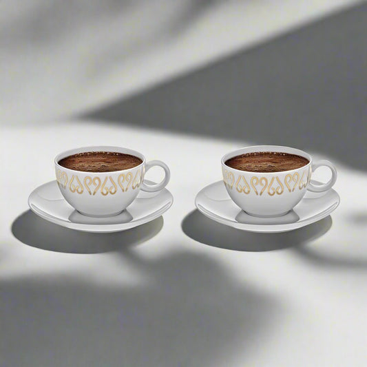Arzum Okka Turkish Coffee Cups Set of 2 - Traditional Ceramic Cups for Authentic Turkish Coffee