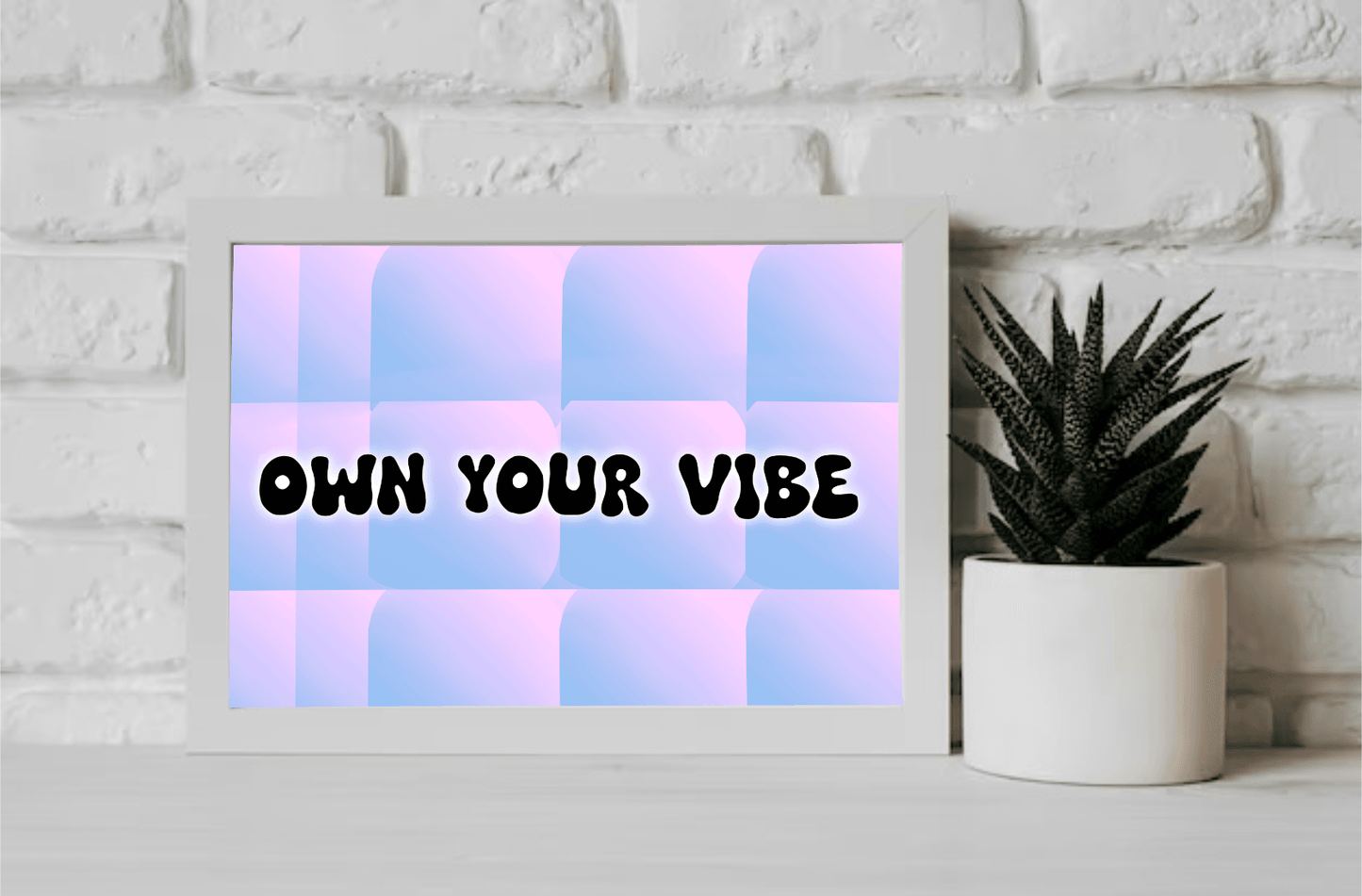 Own Your Vibe Art Print – Bold Pastel Typography Wall Art