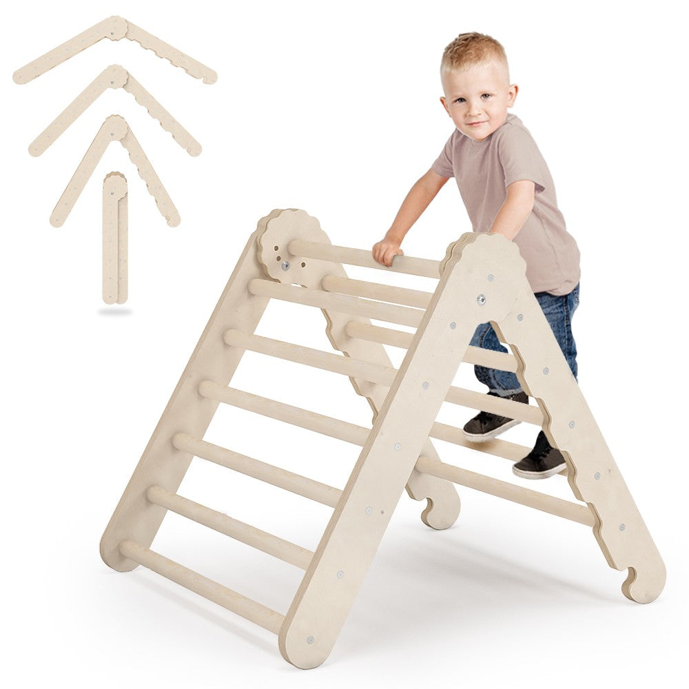 MAMOI® Indoor climbing triangle for kids, Baby climbing frame, Wooden toddler gym for children outside and outdoor, Frames montessori toys for toddlers age 1-3-0
