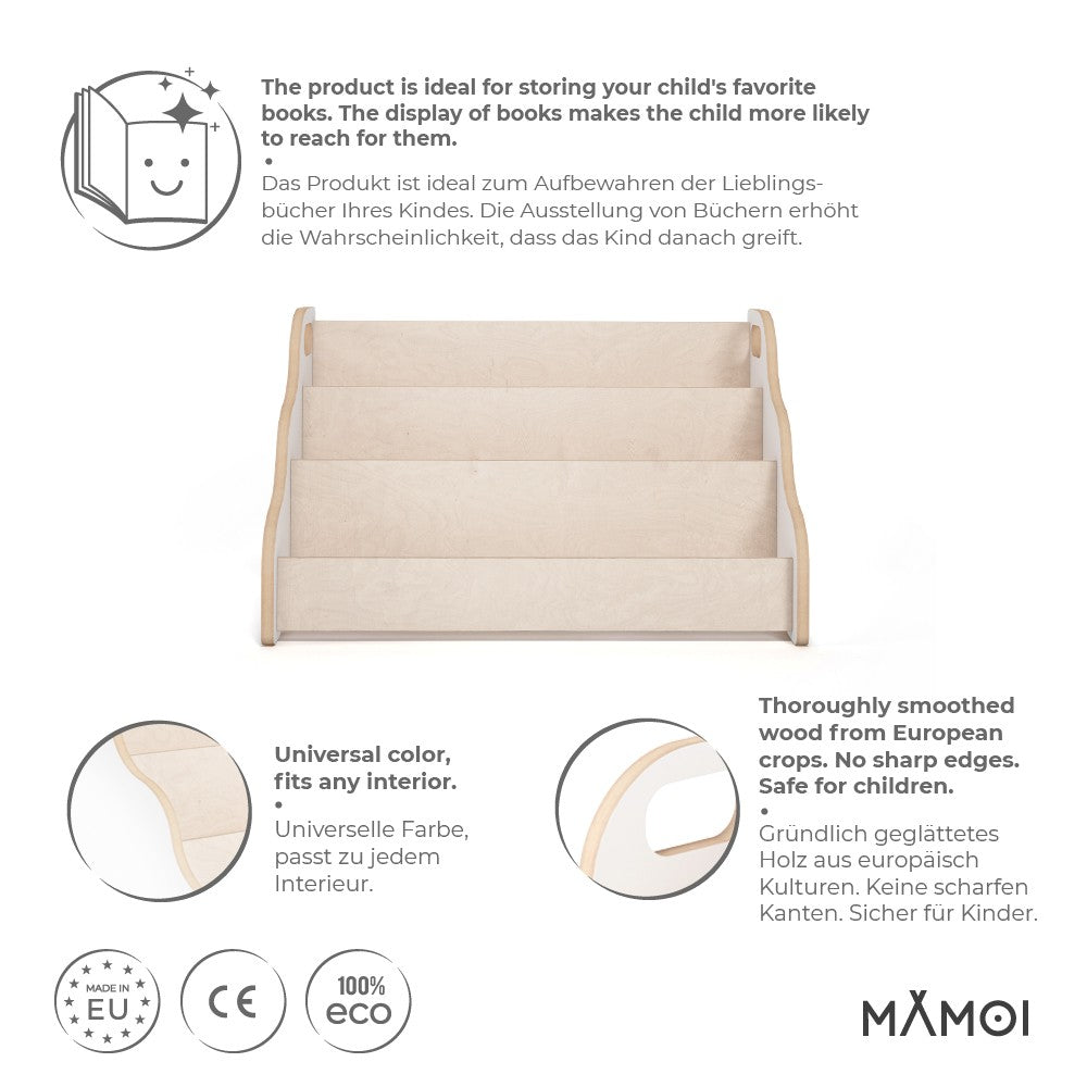 MAMOI® Book shelf for kids, Bookcase for childrens room, Small bookshelf for toddler, Child bookcases and shelves, Wall stand storage and furniture for bedroom-1