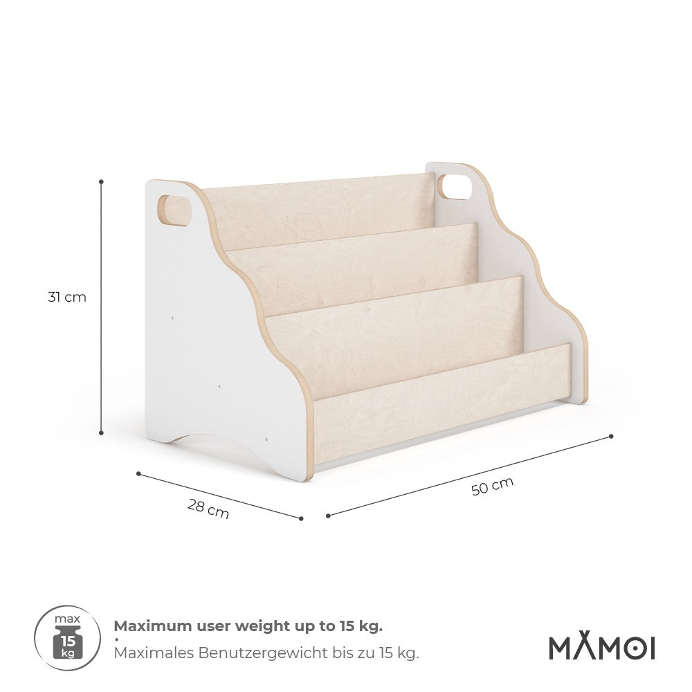 MAMOI® Book shelf for kids, Bookcase for childrens room, Small bookshelf for toddler, Child bookcases and shelves, Wall stand storage and furniture for bedroom-2